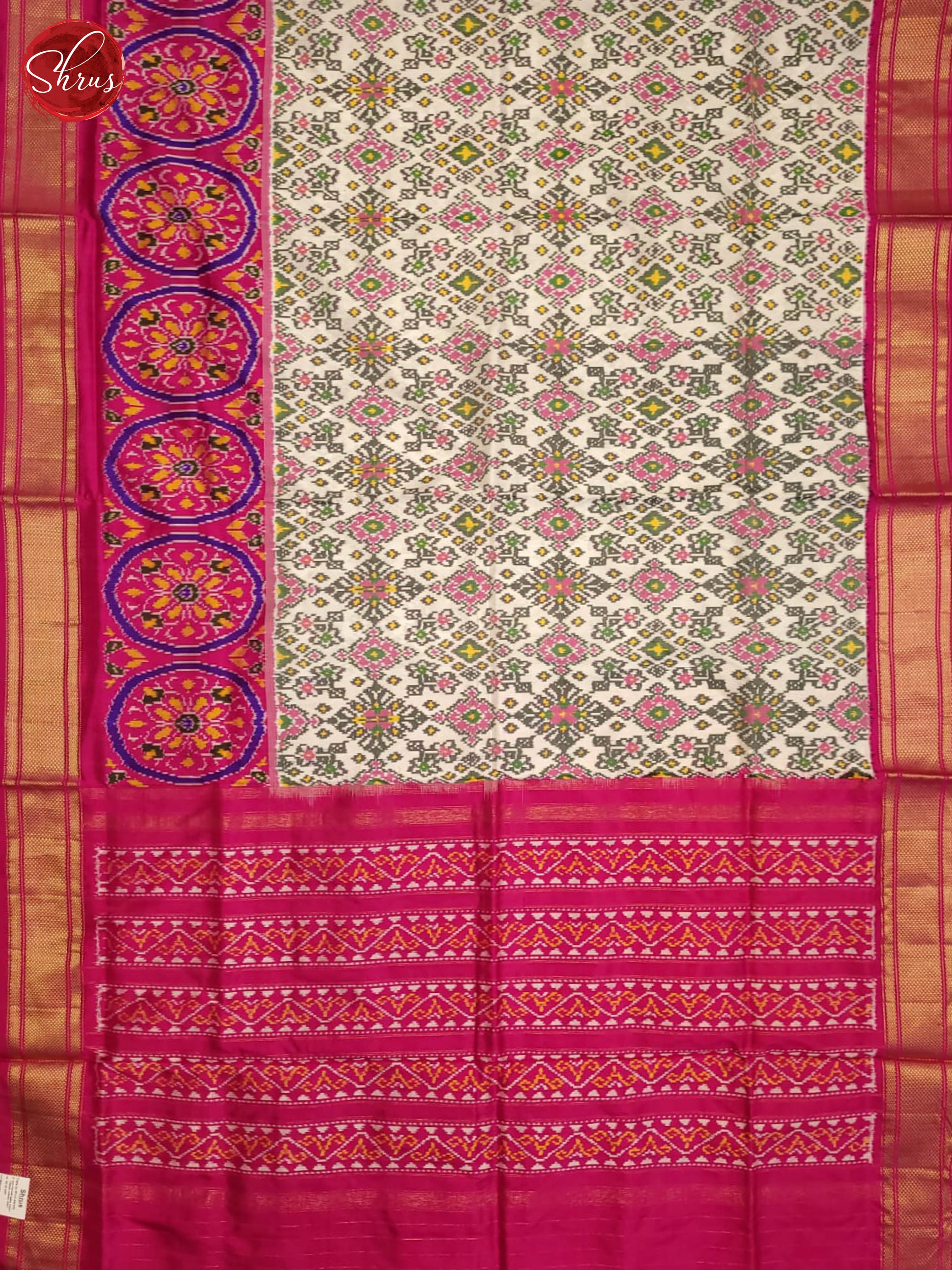 cream and pink- ikkat Silk Saree - Shop on ShrusEternity.com