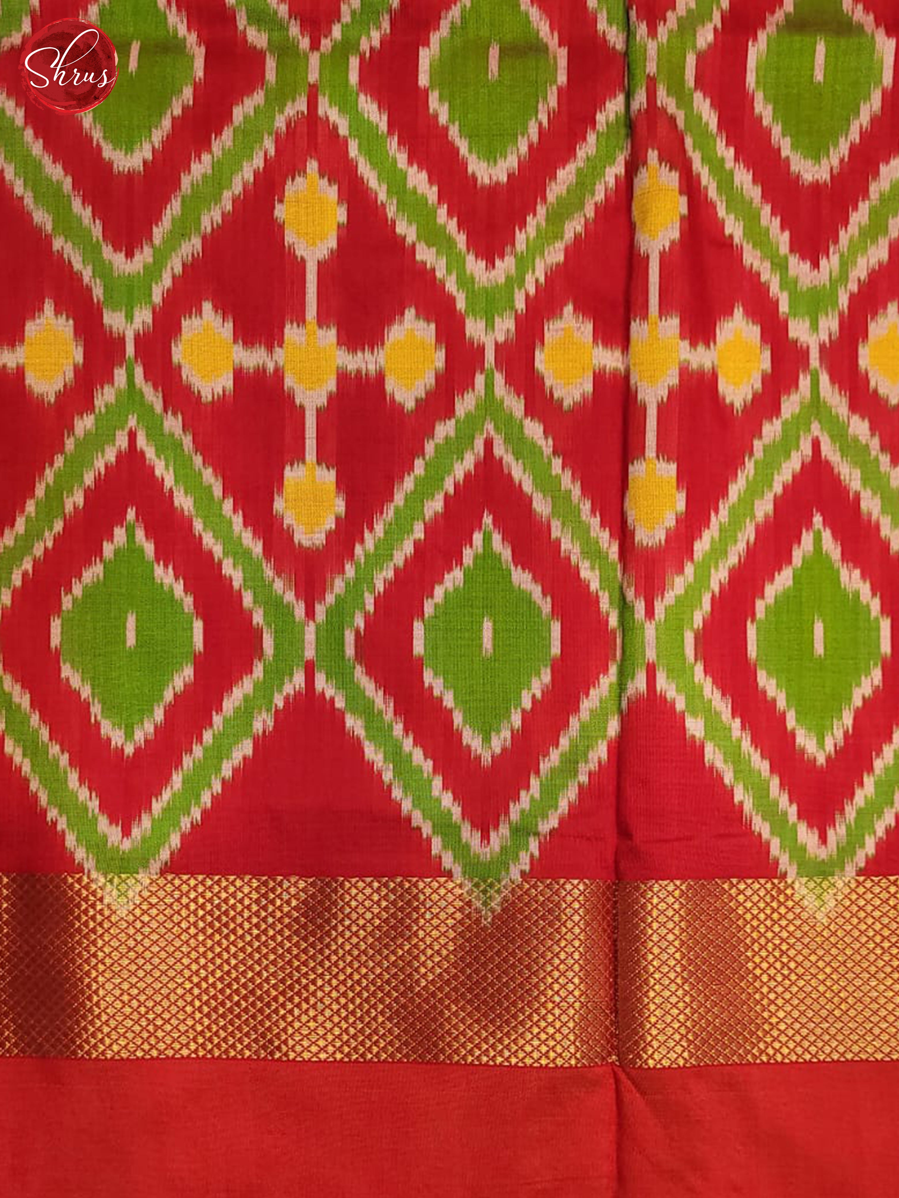 Cream & Red - Ikkat Silk Saree - Shop on ShrusEternity.com