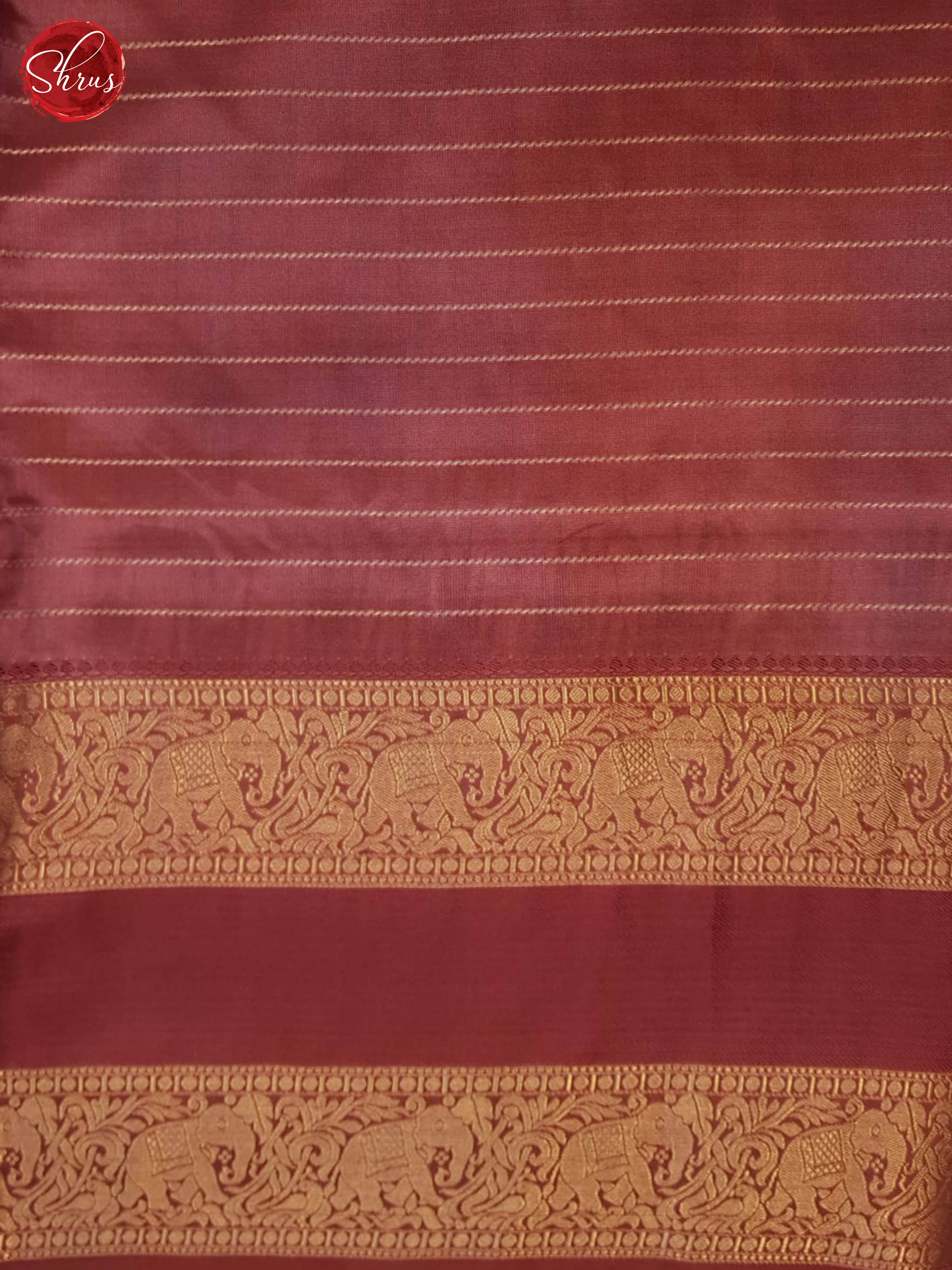 Cream And Dusty Wine - Semi Dupion Saree - Shop on ShrusEternity.com