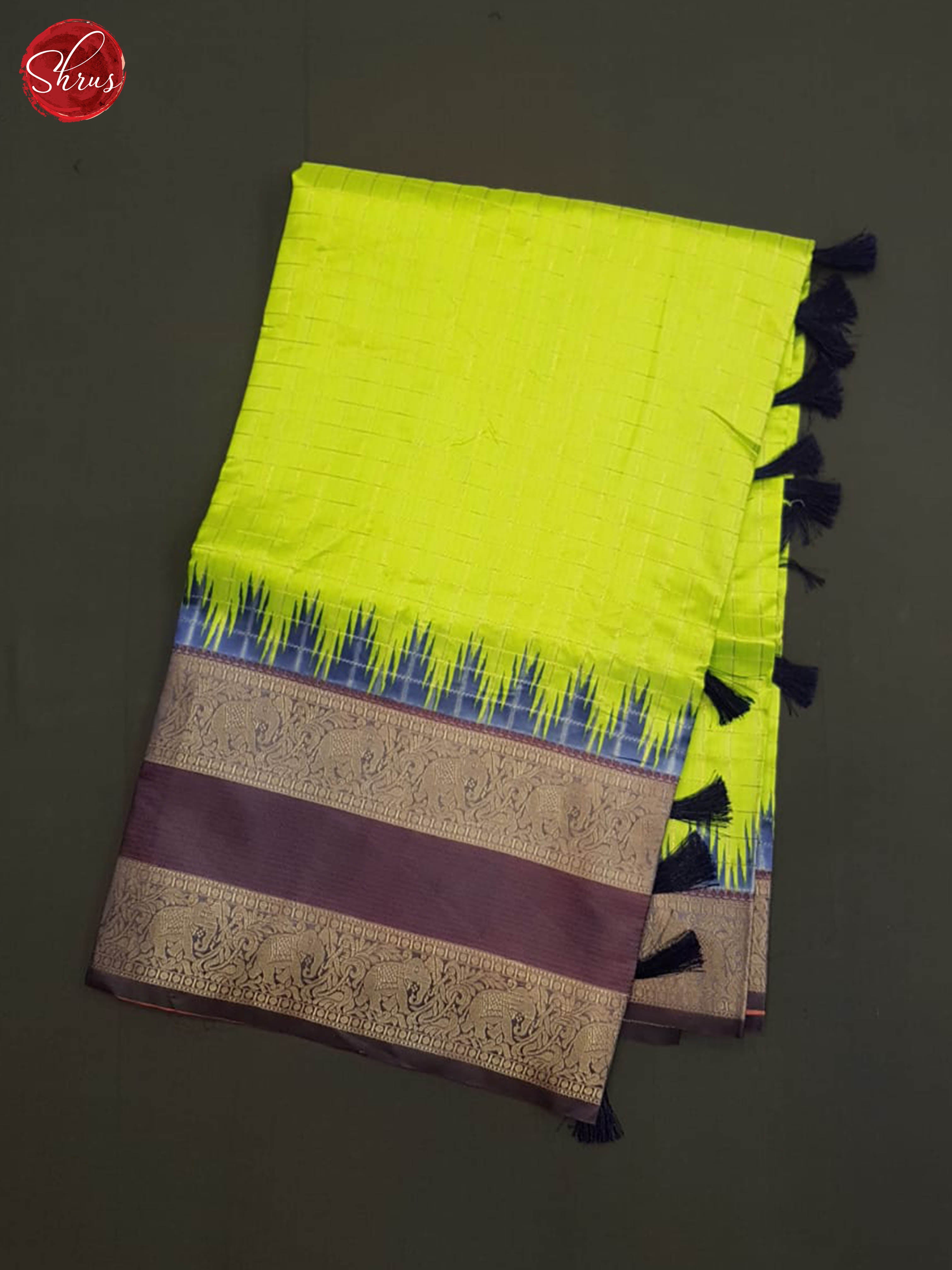 Green And Blue - Semi Dupion Saree - Shop on ShrusEternity.com