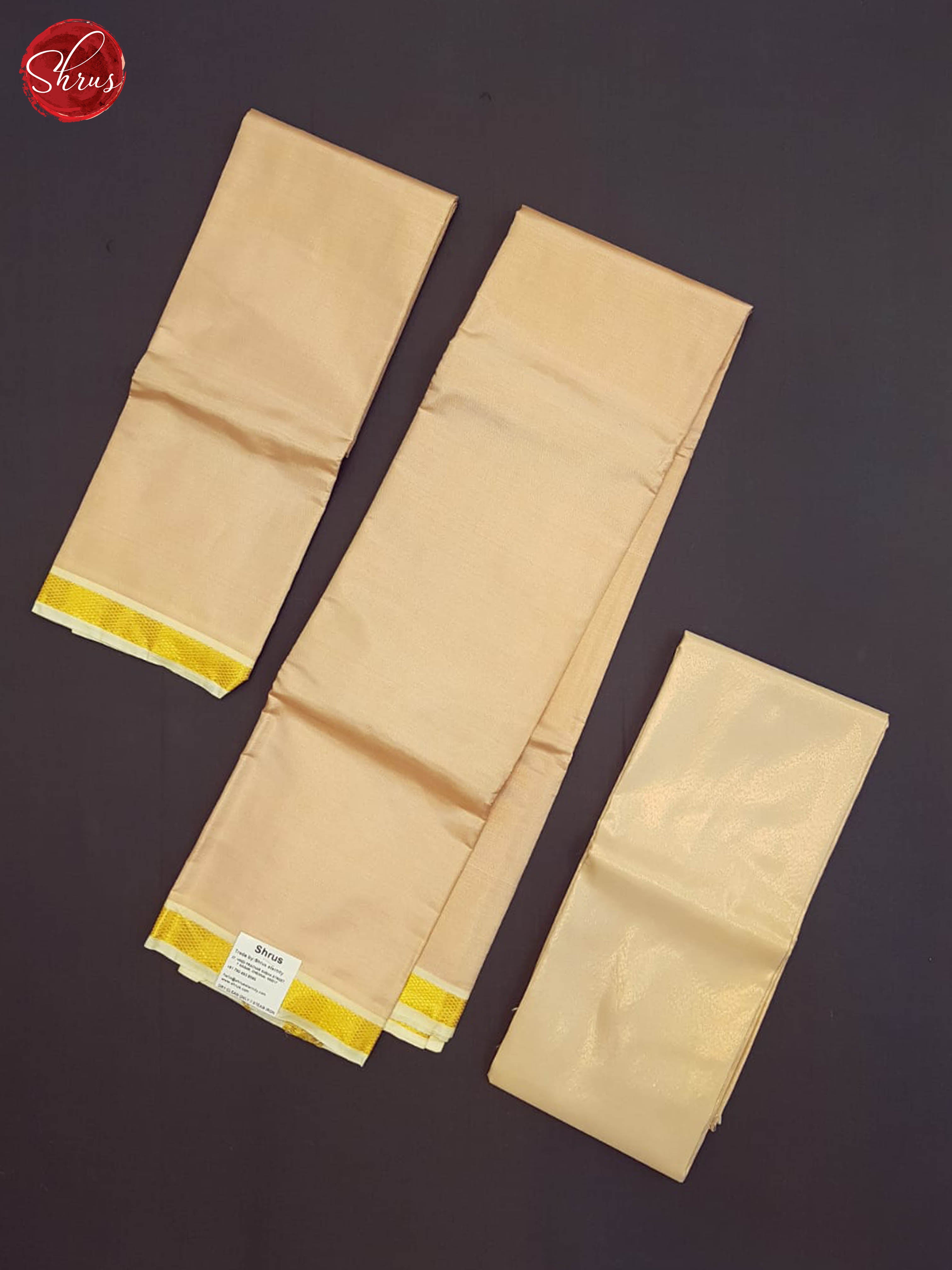 Light Brown - Semi Tissue Dhoti(8*4)(8 Mozham) - Shop on ShrusEternity.com