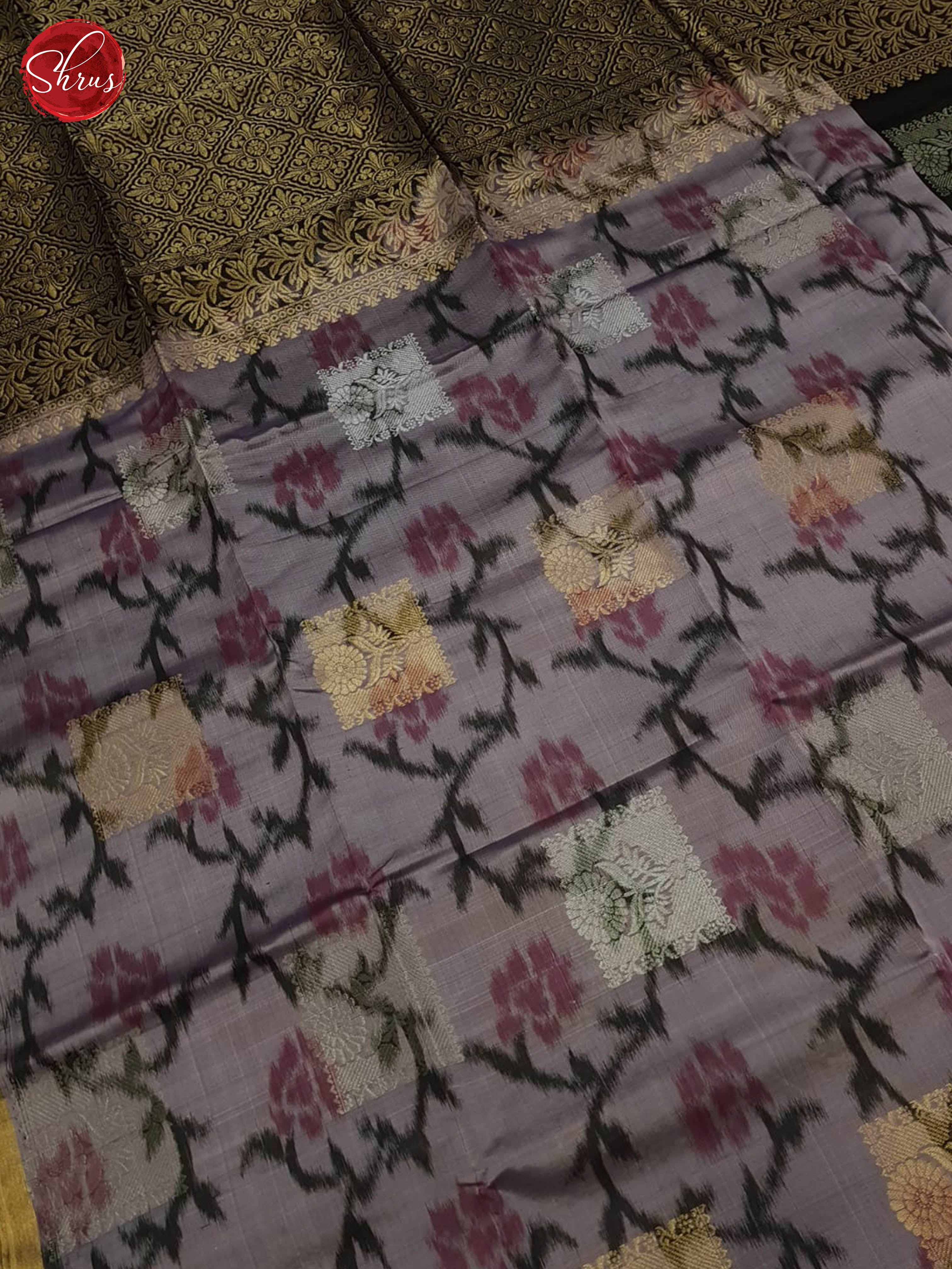 Mild Lavender And Black- Soft Silk Saree - Shop on ShrusEternity.com