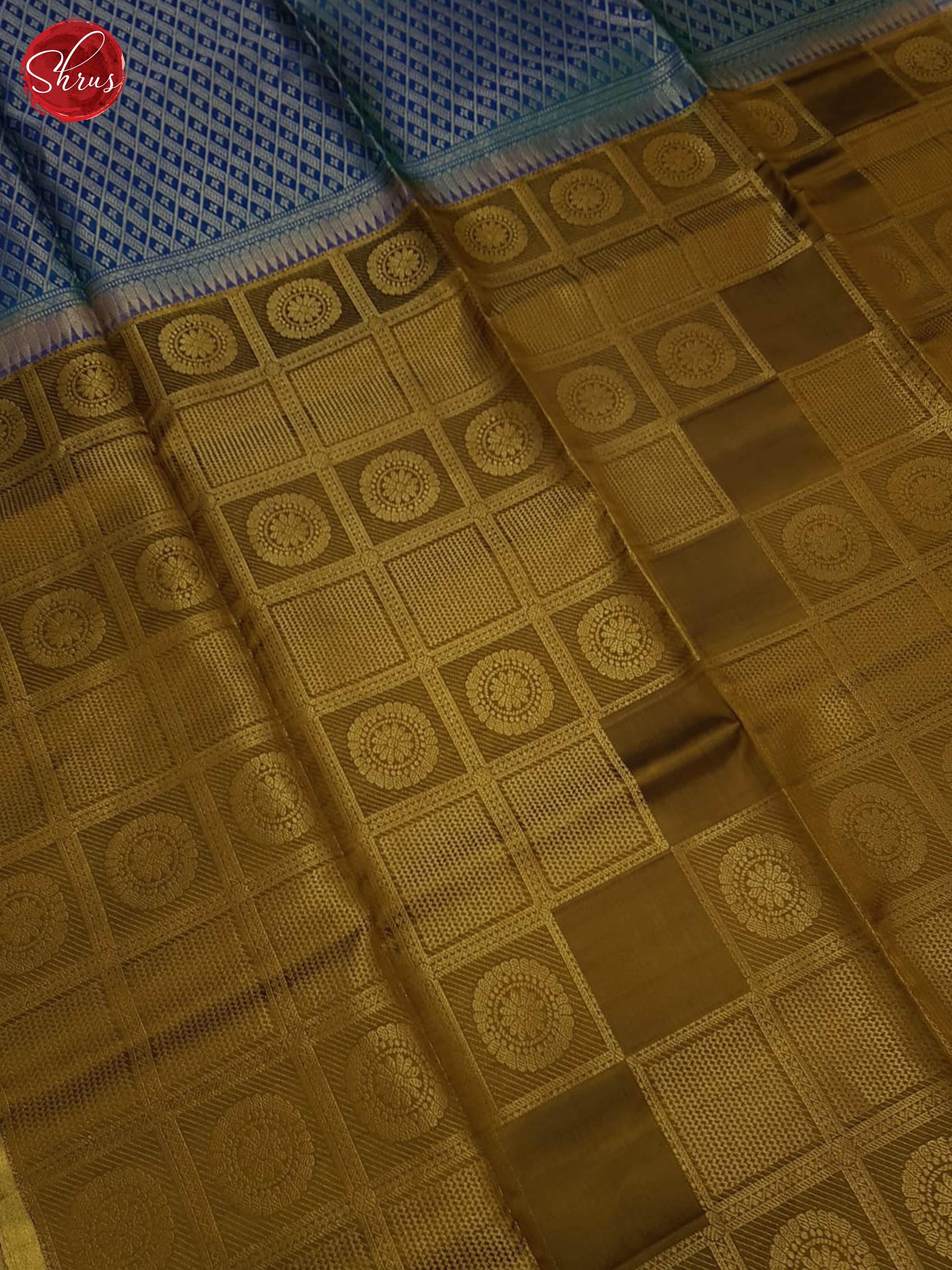 Mehandi Green And Blue- Soft Silk Saree - Shop on ShrusEternity.com