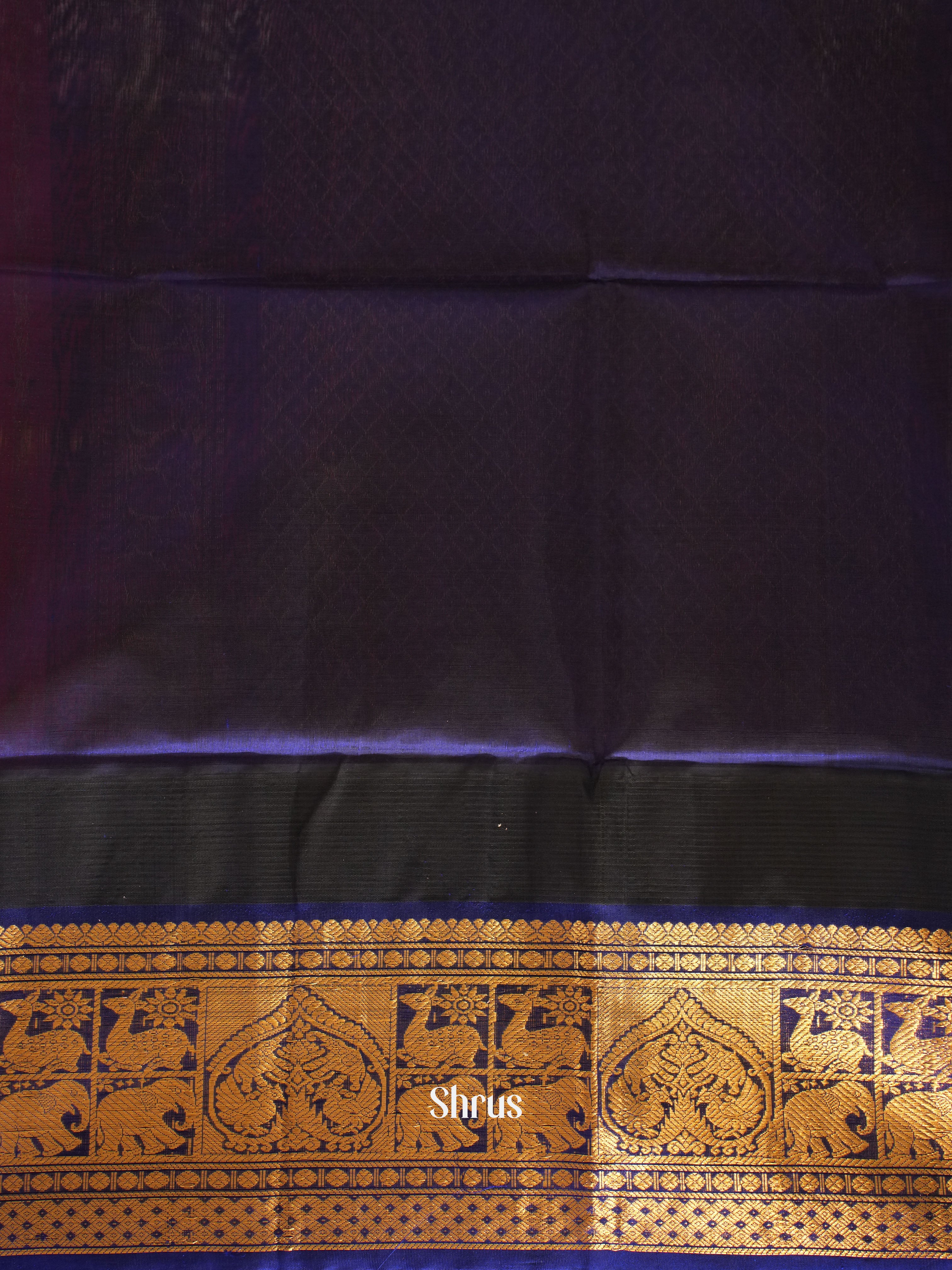 Pink And Blue- Silk Cotton saree - Shop on ShrusEternity.com