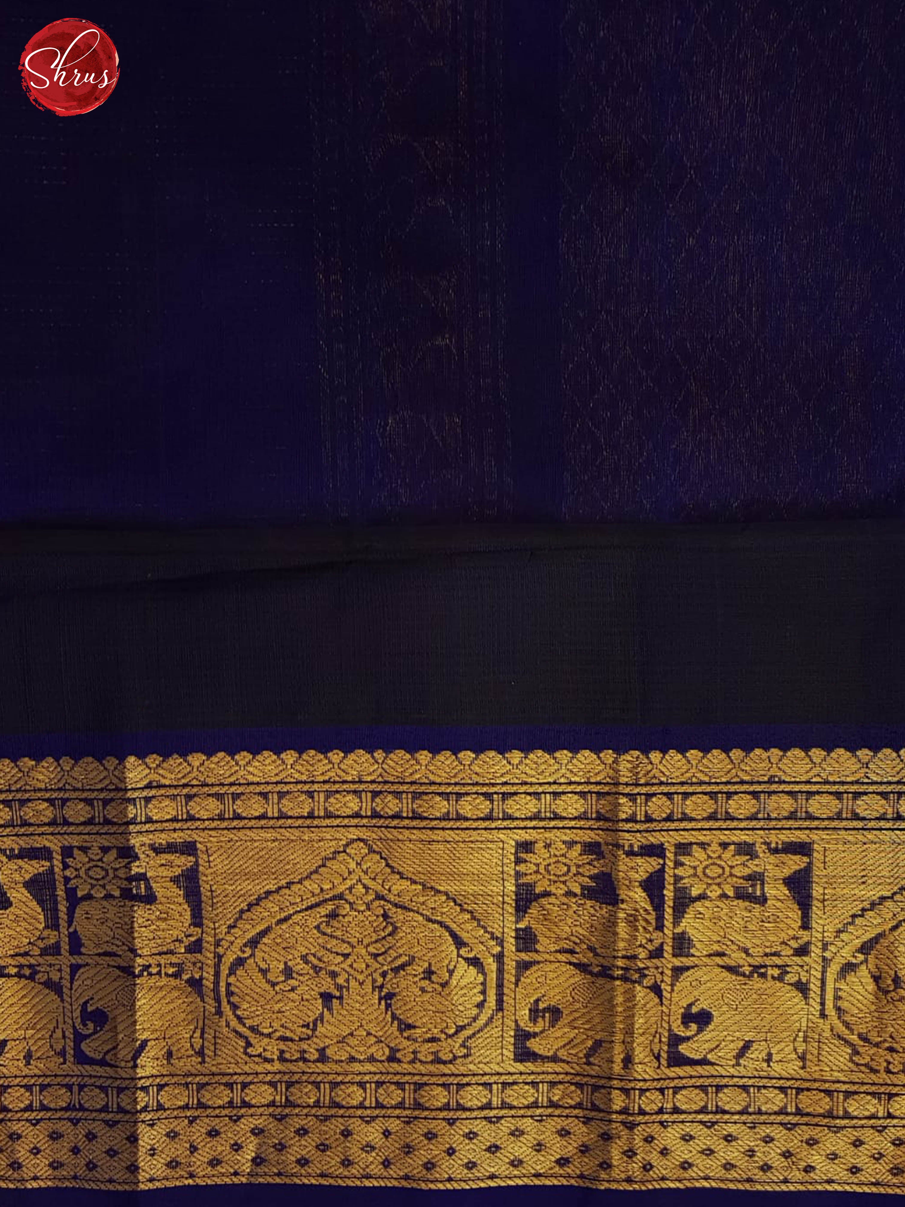 Teal Blue And Blue- Silk Cotton Saree - Shop on ShrusEternity.com