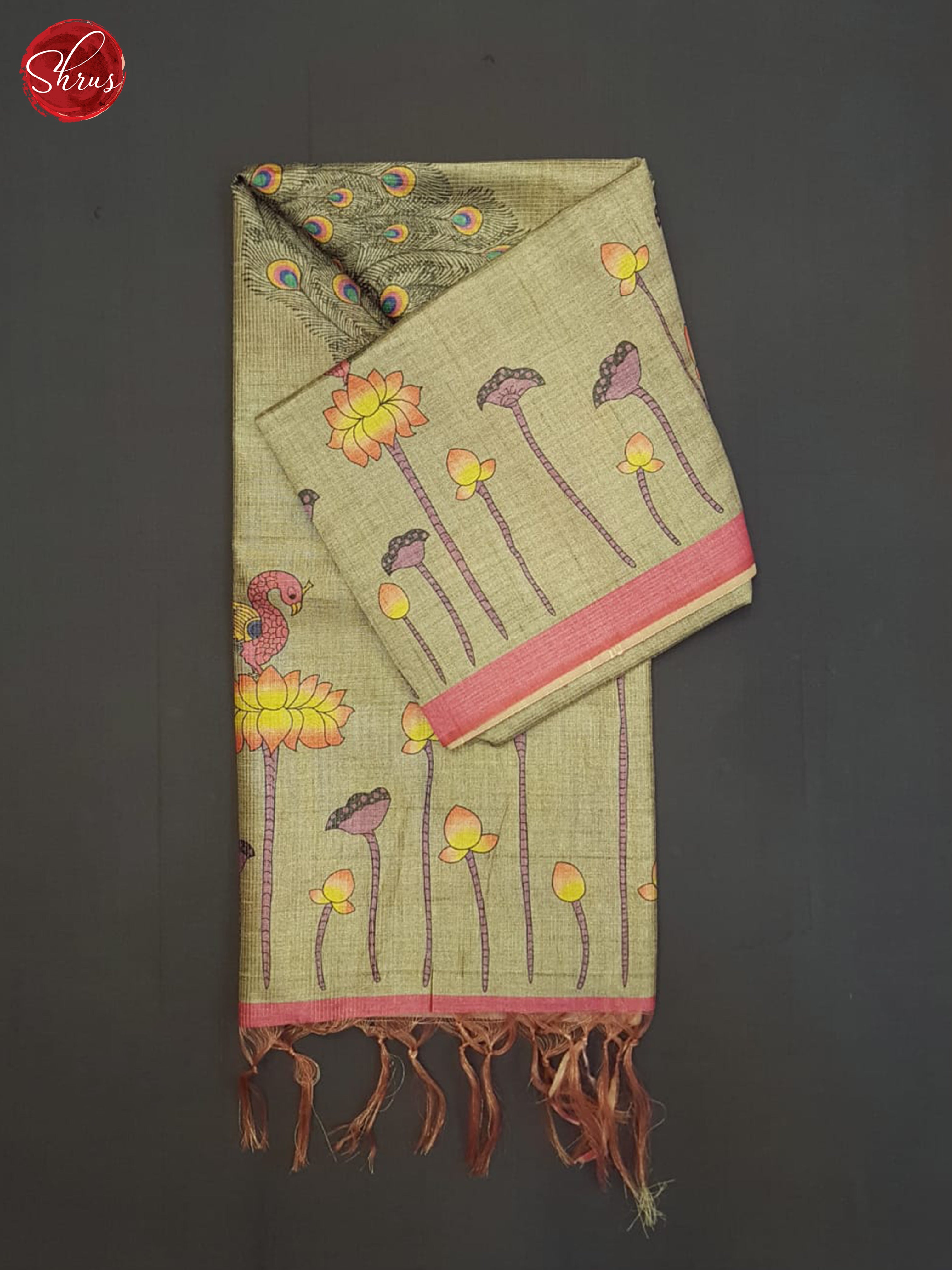 Grey And Pink- Semi Tussar Saree - Shop on ShrusEternity.com