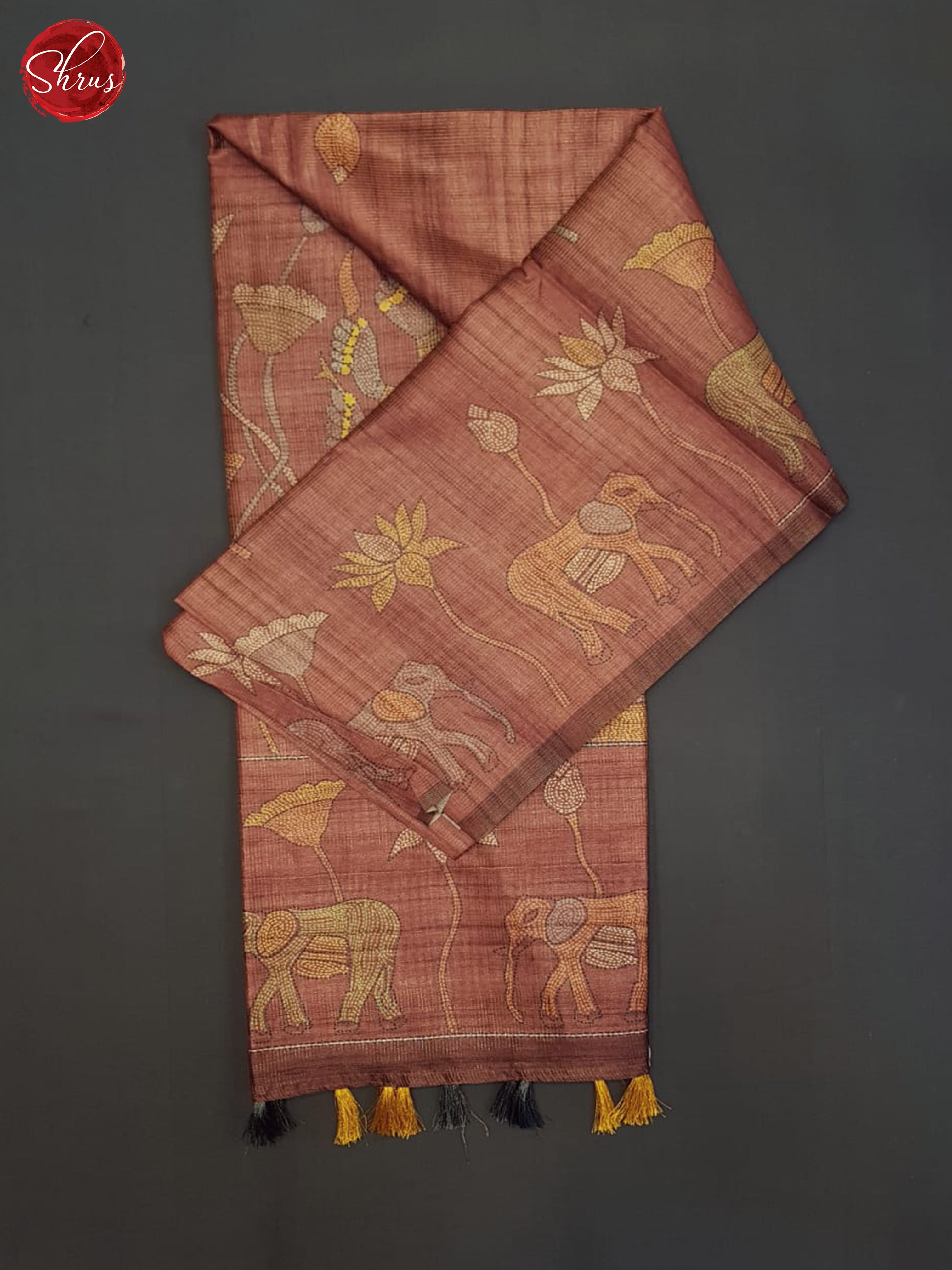 Dusty Wine(Single Tone)- Semi Tussar Saree - Shop on ShrusEternity.com