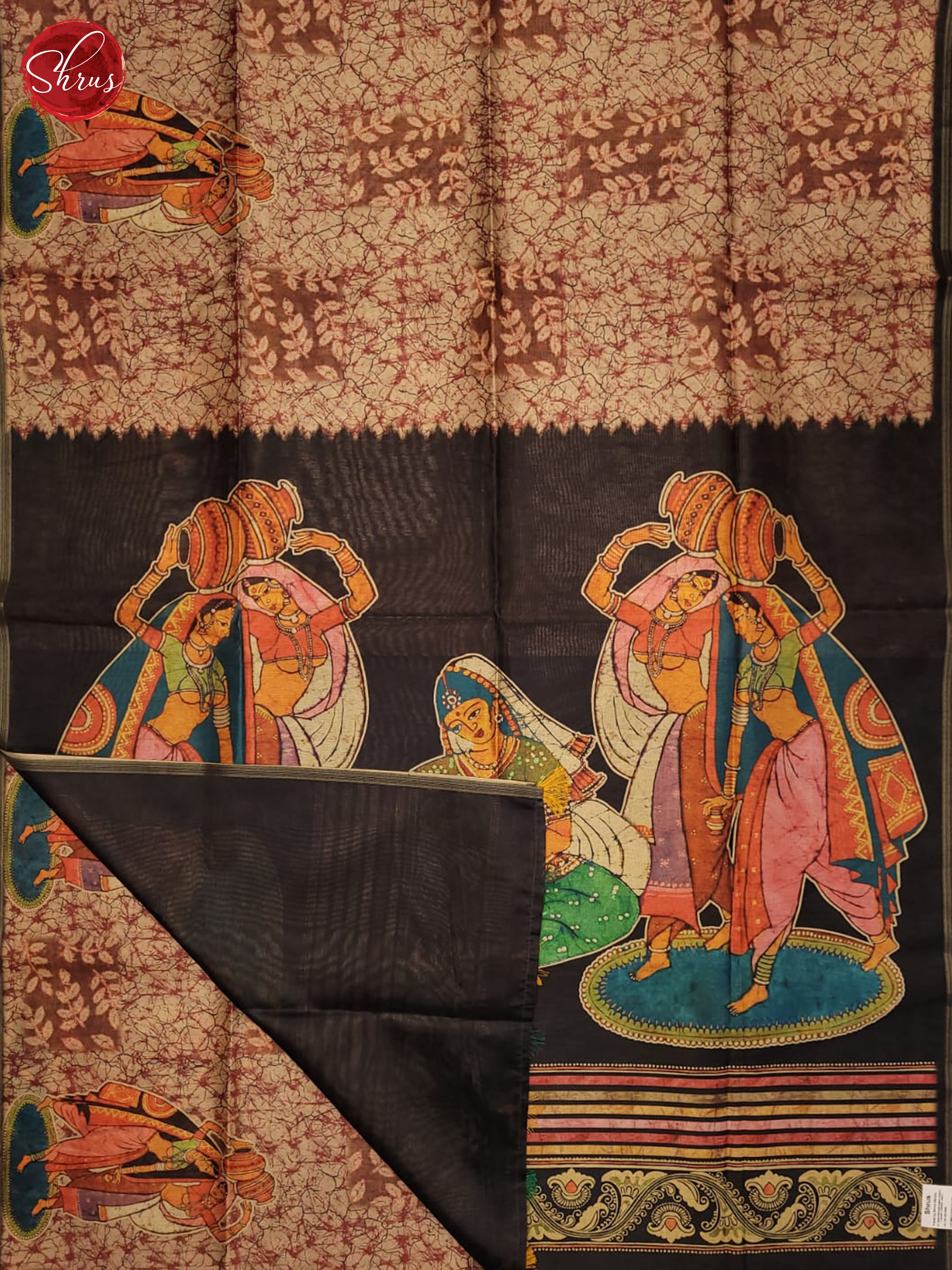 Brown & Black -Semi Matka Cotton Saree - Shop on ShrusEternity.com