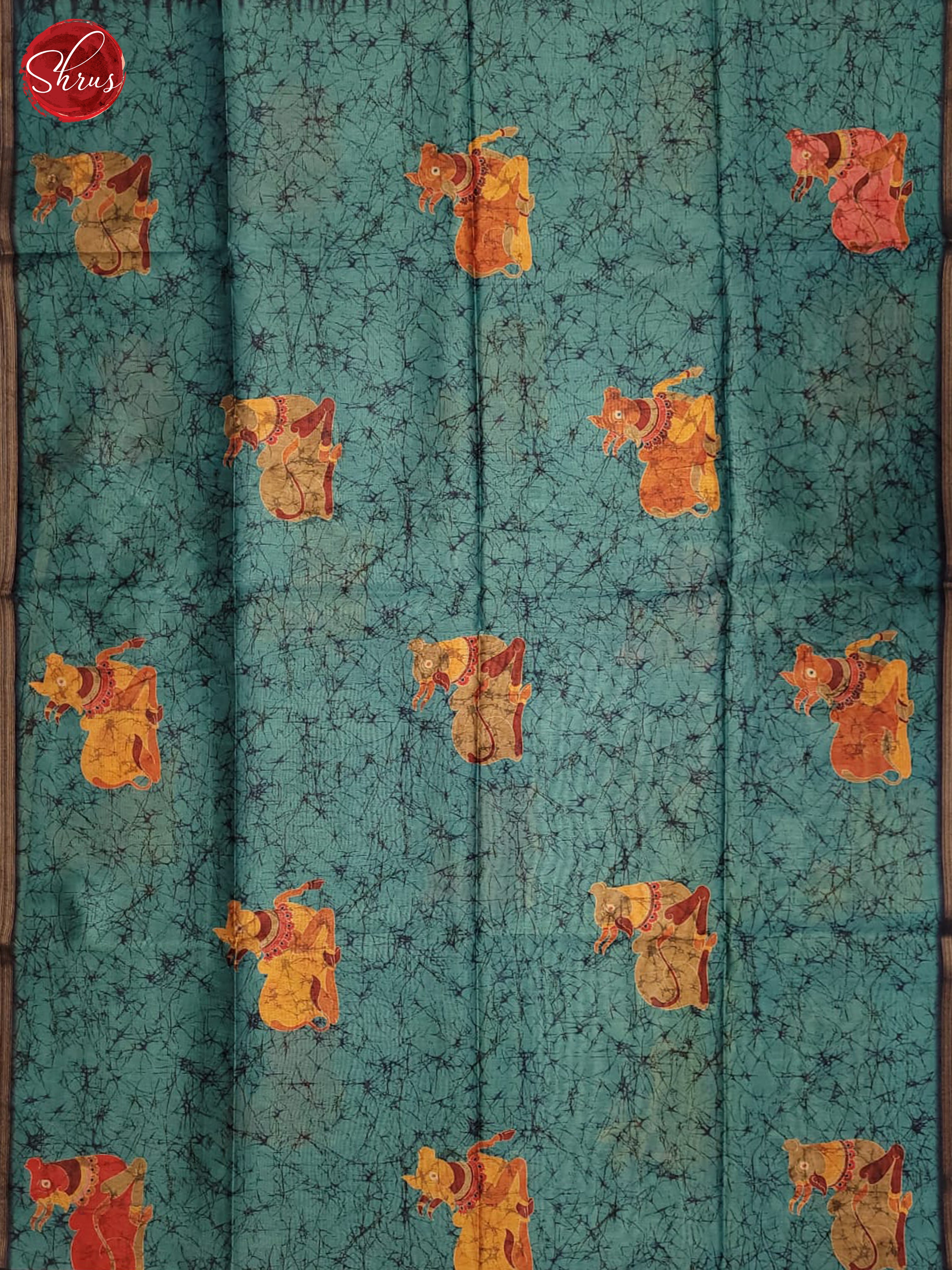 Navy blue and blue- Semi Matka Saree - Shop on ShrusEternity.com