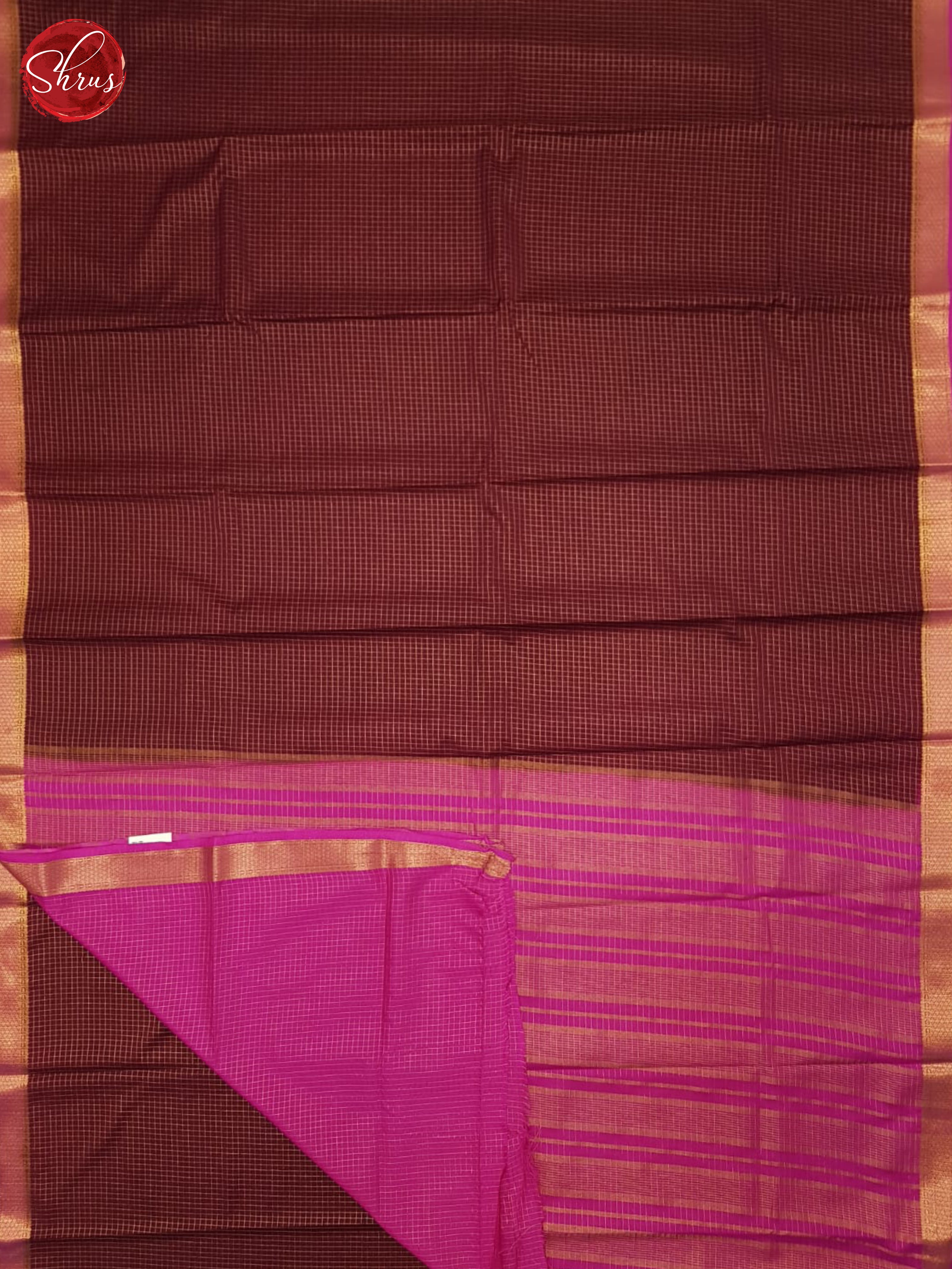 Brown & Pink - Semi Mysore silk Saree - Shop on ShrusEternity.com