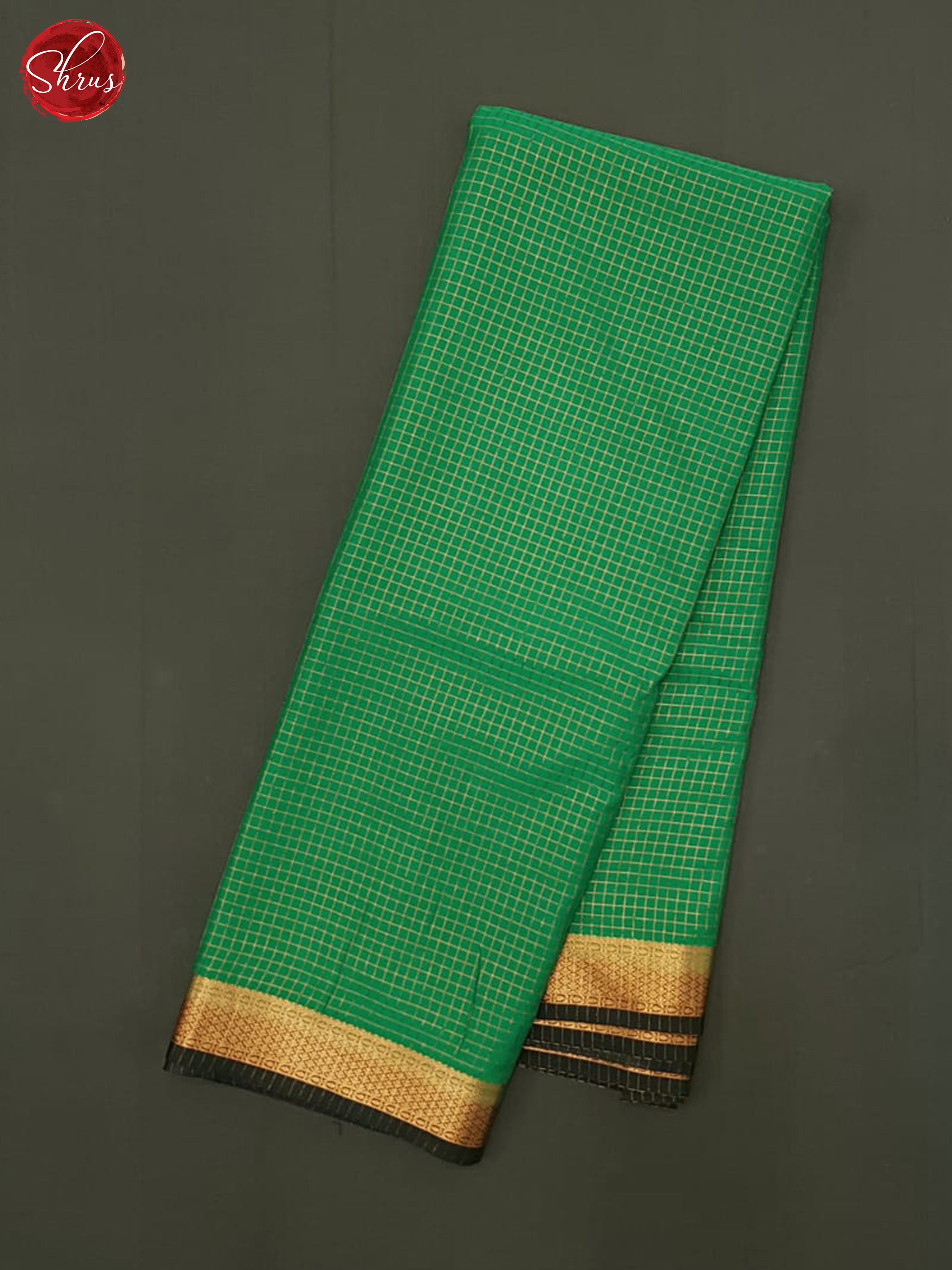 Green & Blue - Semi Mysore silk Saree - Shop on ShrusEternity.com