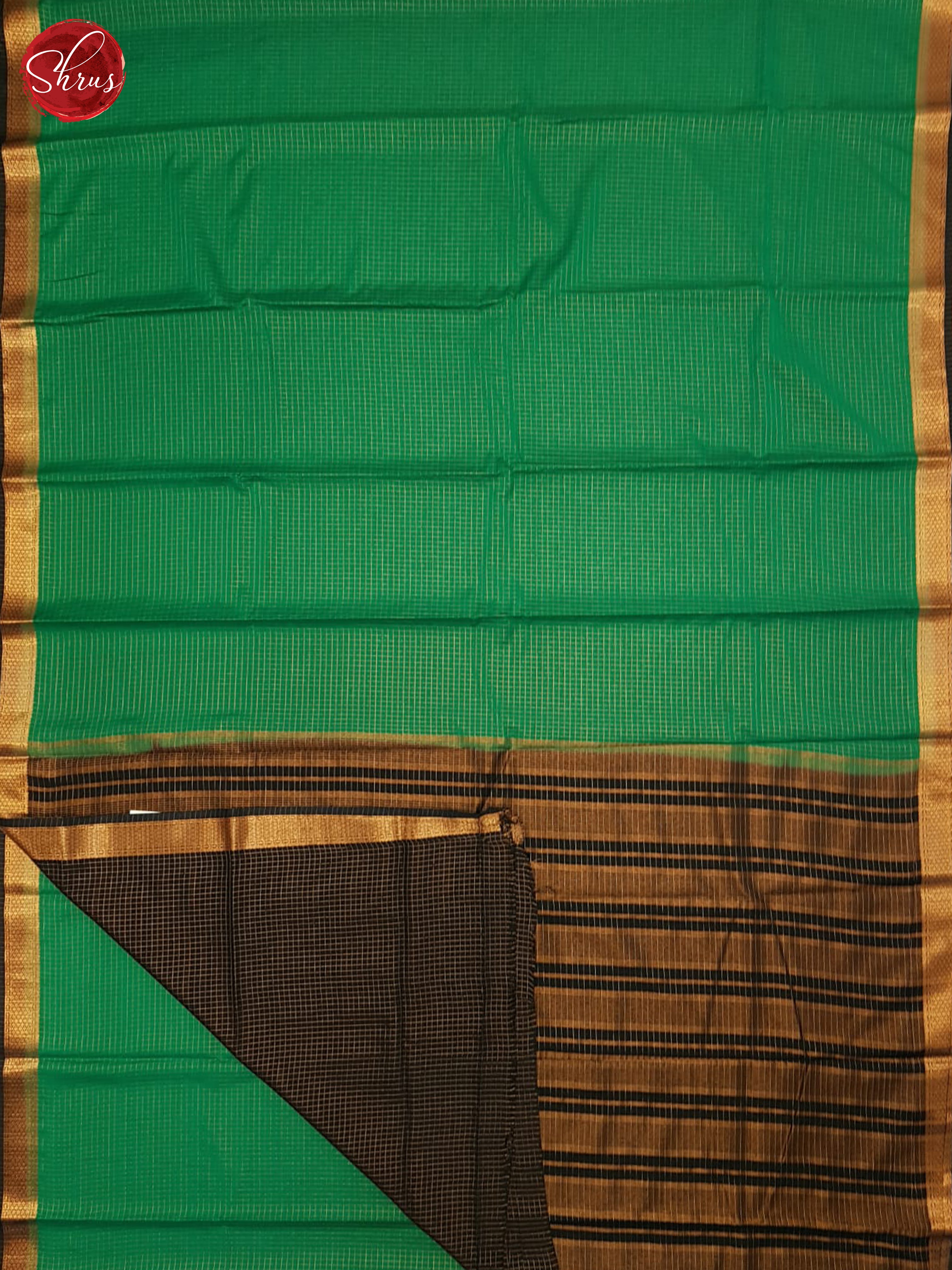 Green & Blue - Semi Mysore silk Saree - Shop on ShrusEternity.com