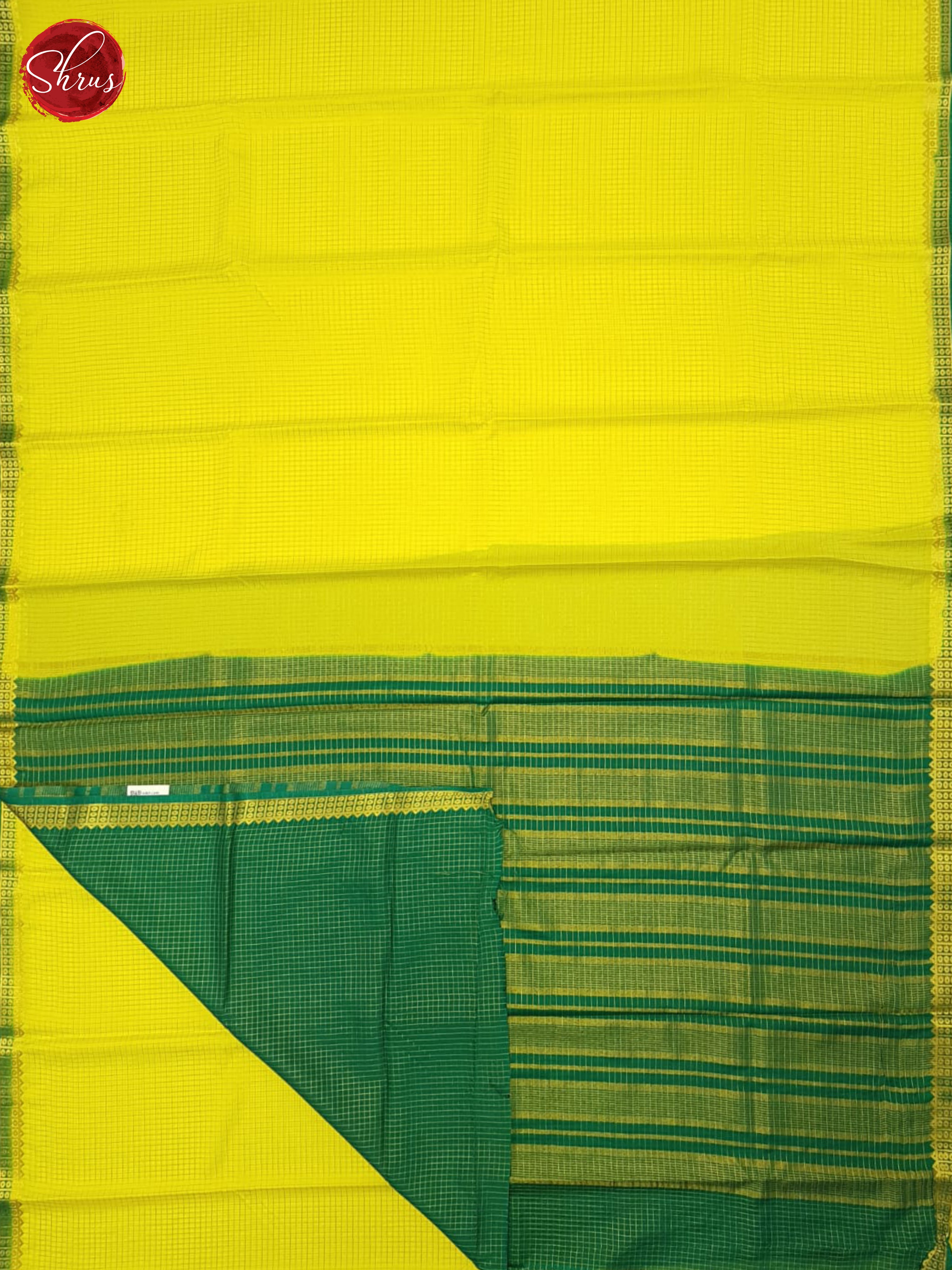 Lime Yellow & Green- Semi Mysoresilk Saree - Shop on ShrusEternity.com