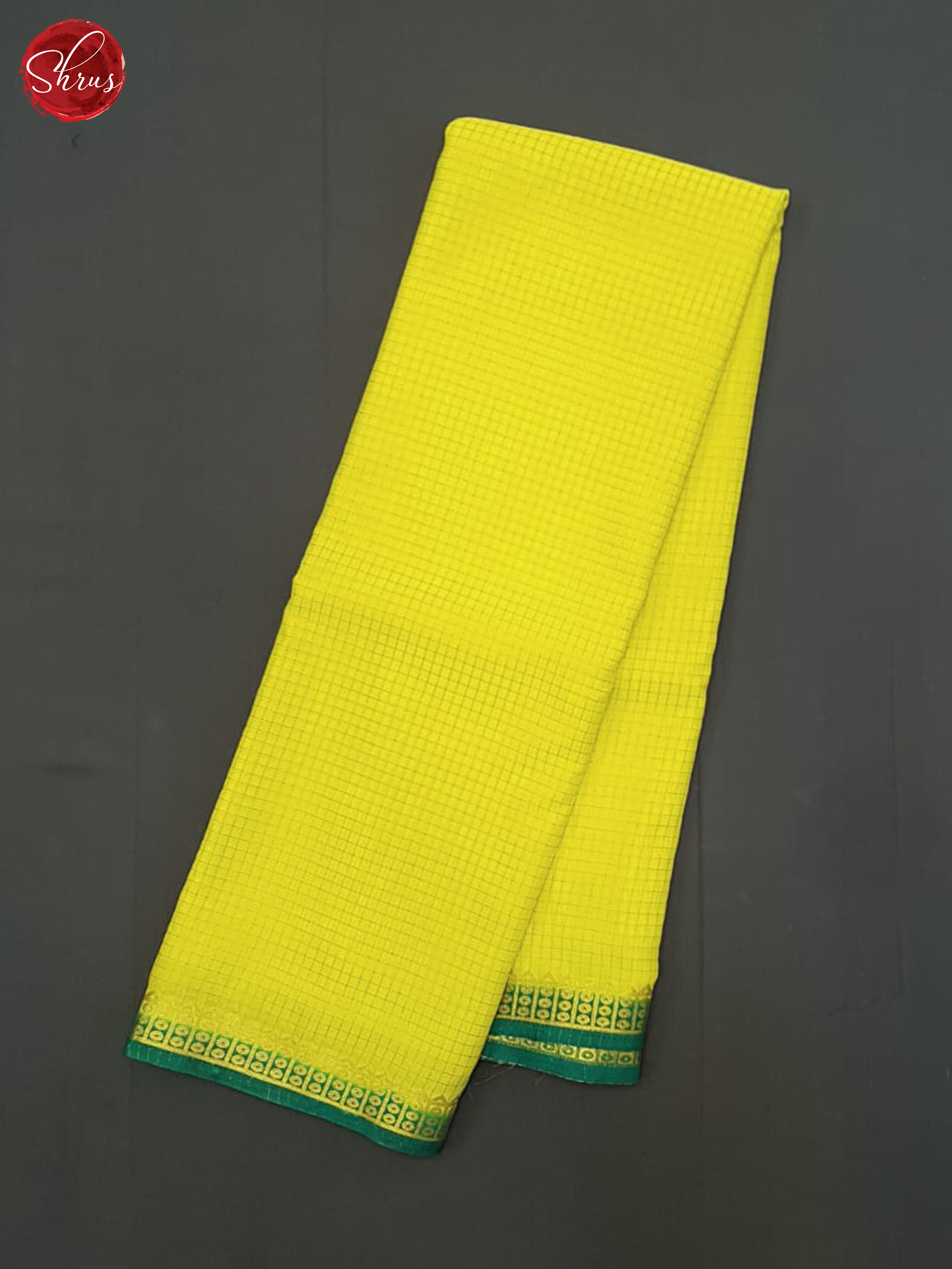 Lime Yellow & Green- Semi Mysoresilk Saree - Shop on ShrusEternity.com