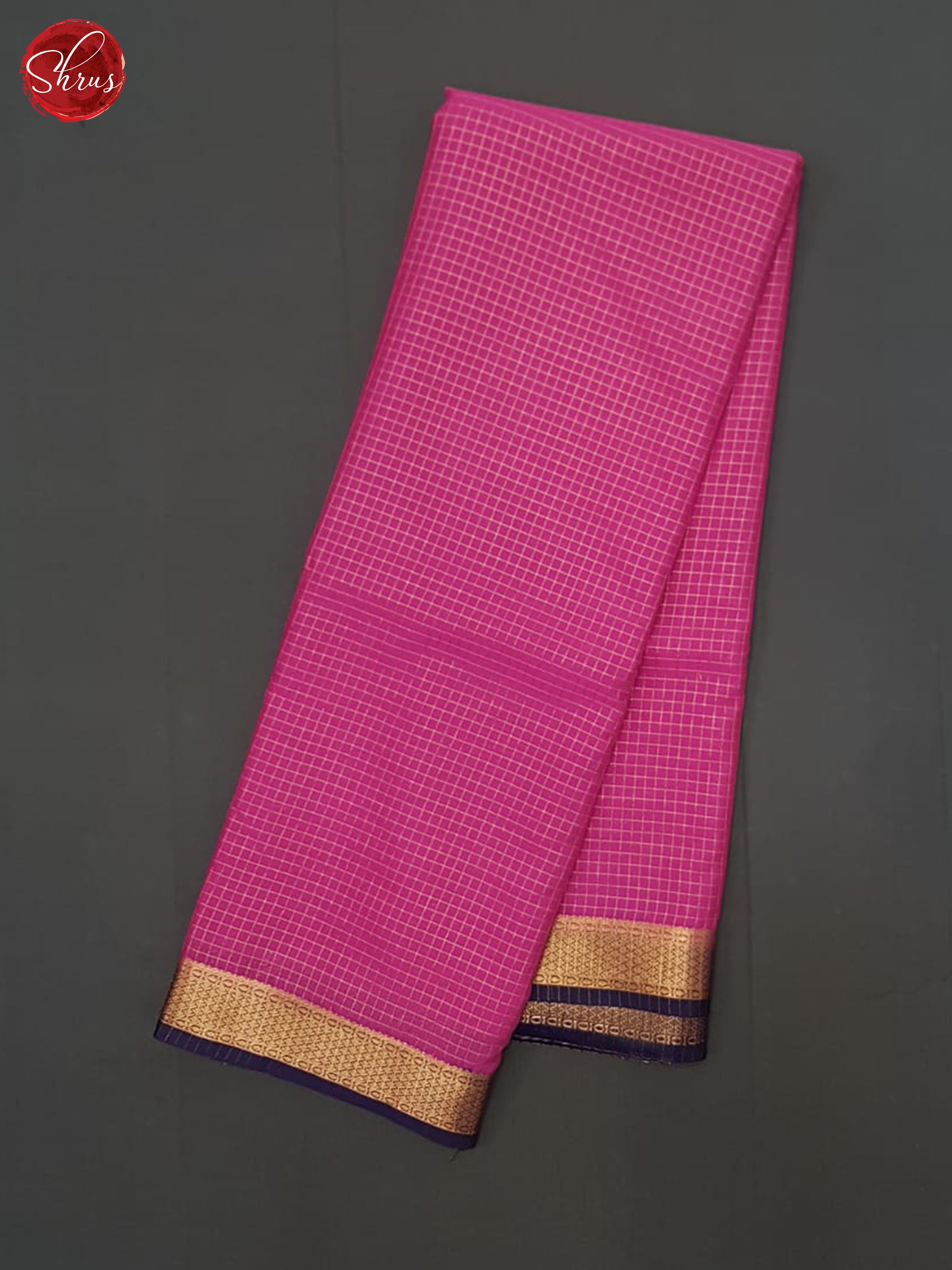 Pink & Blue - Semi Mysoresilk Saree - Shop on ShrusEternity.com