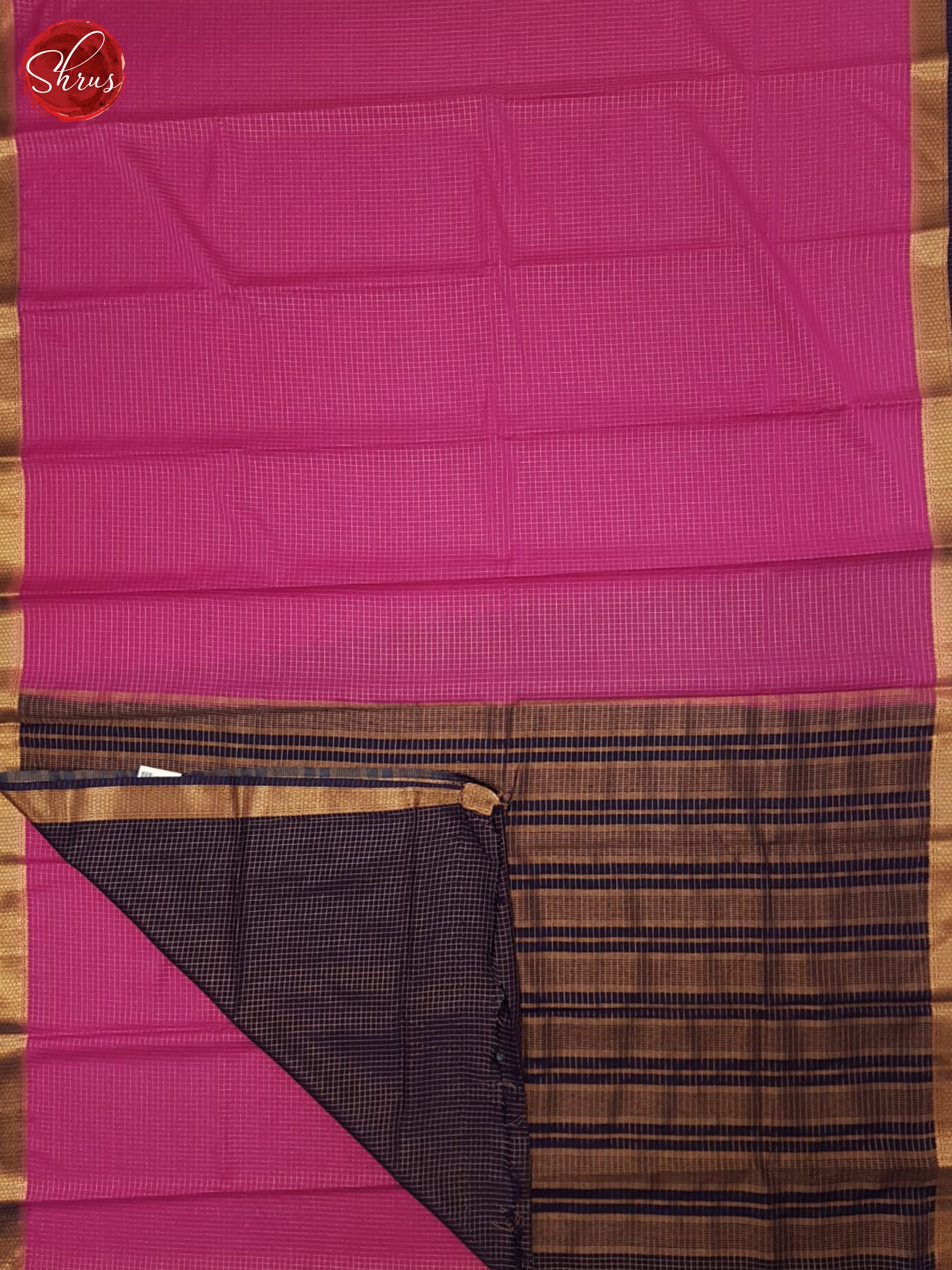 Pink & Blue - Semi Mysoresilk Saree - Shop on ShrusEternity.com