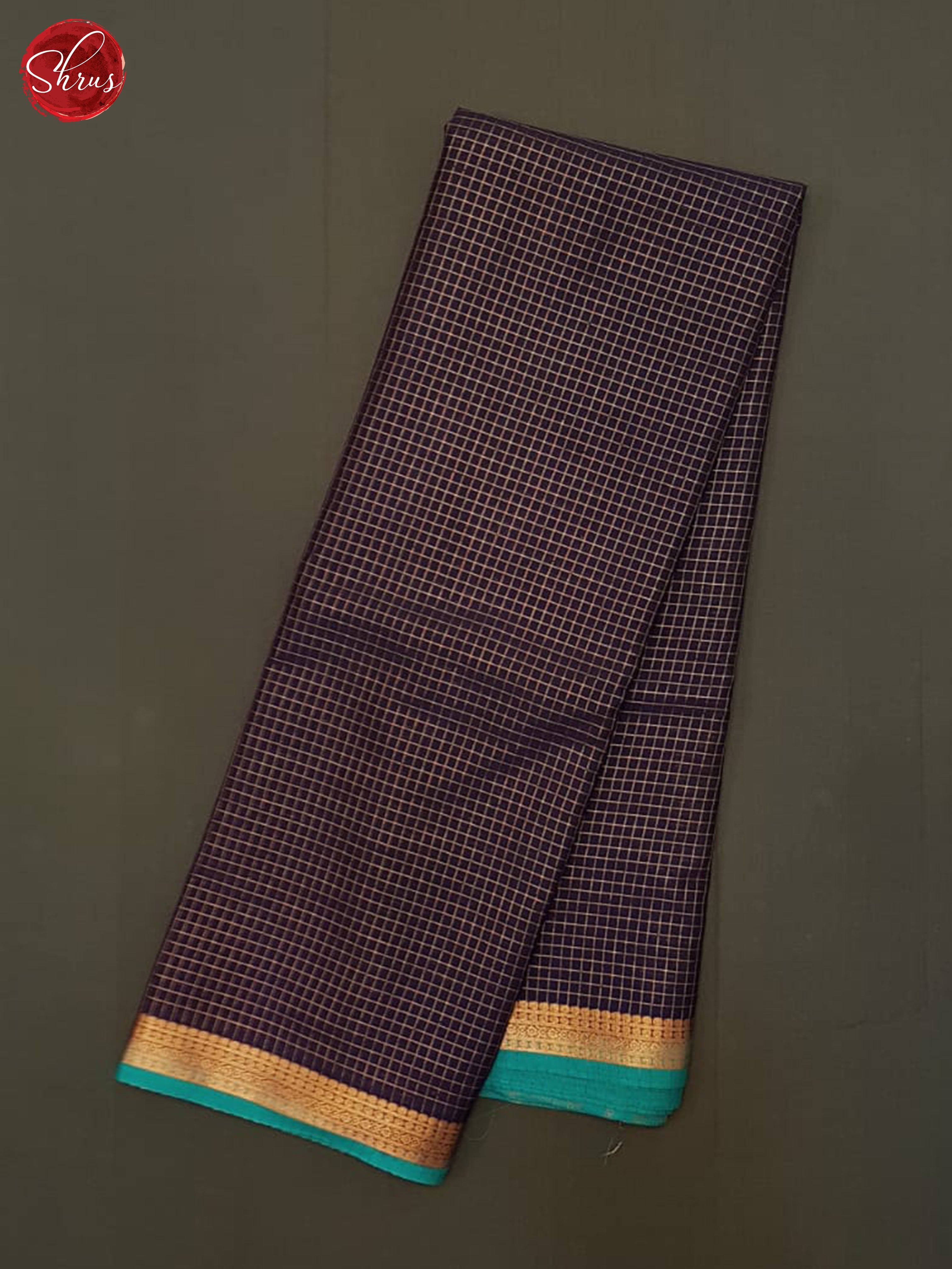 Purple & Peacock Neck - Semi Mysore silk Saree - Shop on ShrusEternity.com