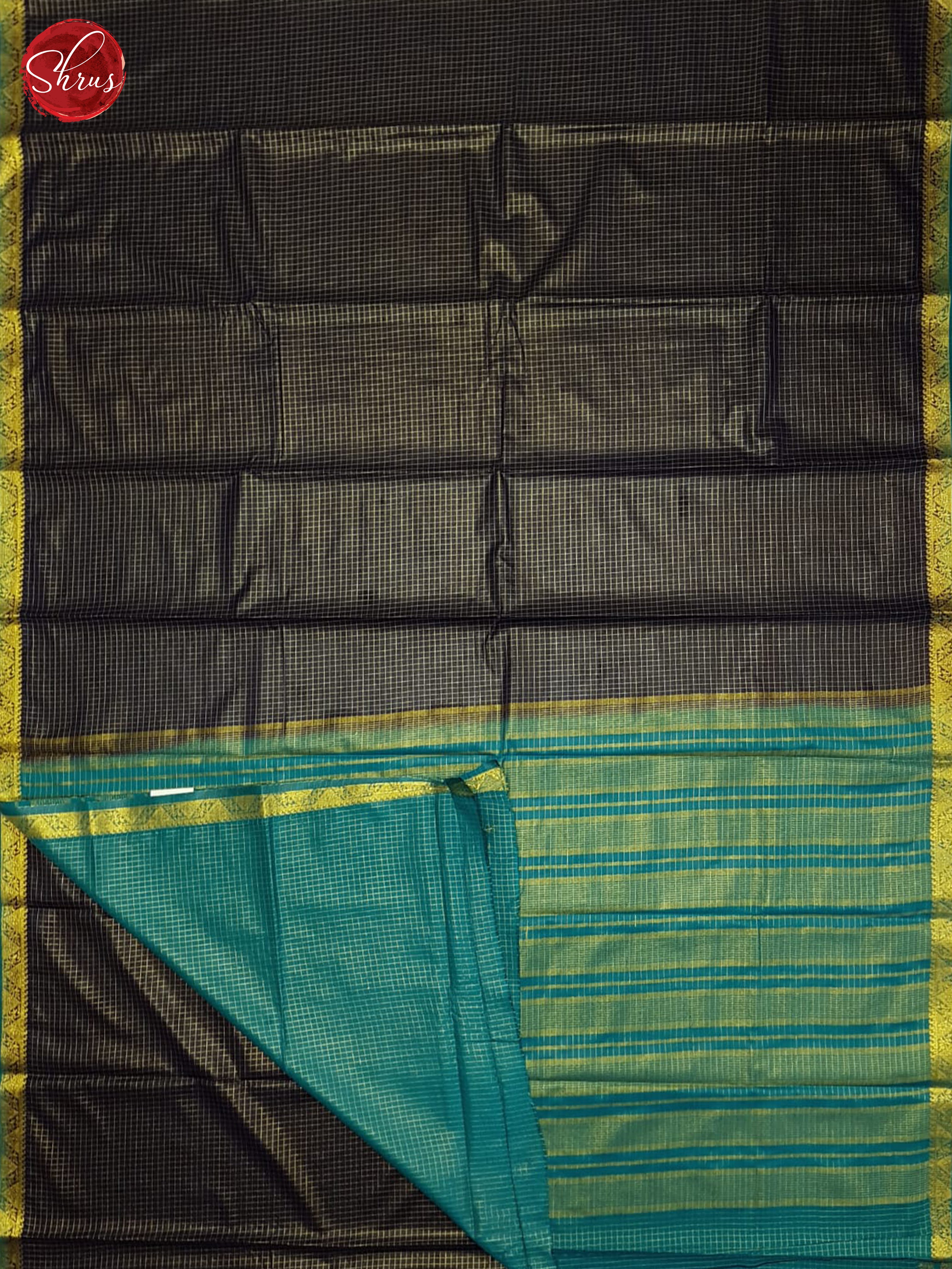 blue & Peacock Blue - Semi Mysore silk Saree - Shop on ShrusEternity.com