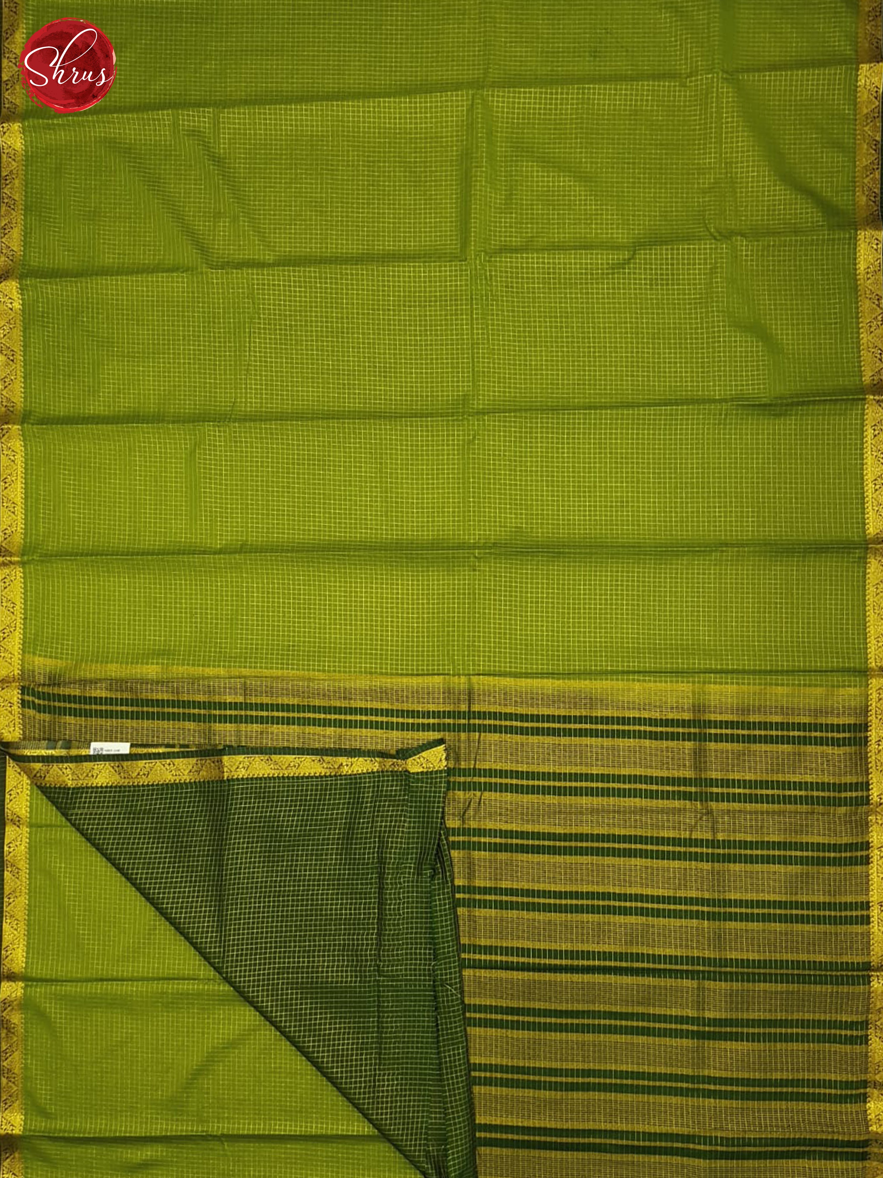 Light Green & Green - Semi Mysoresilk Saree - Shop on ShrusEternity.com