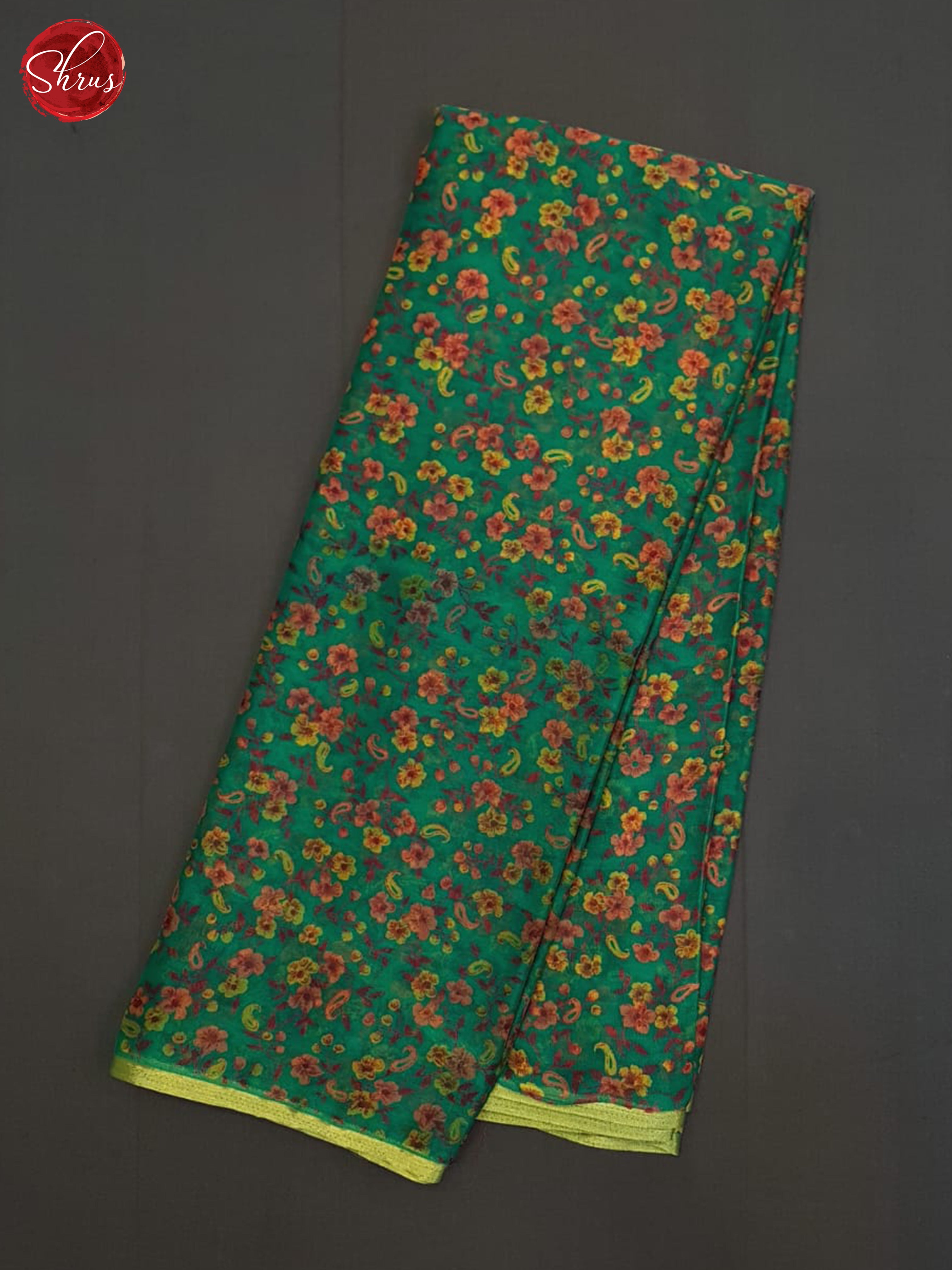 Green(Single Tone)- Semi Chiffon Saree - Shop on ShrusEternity.com