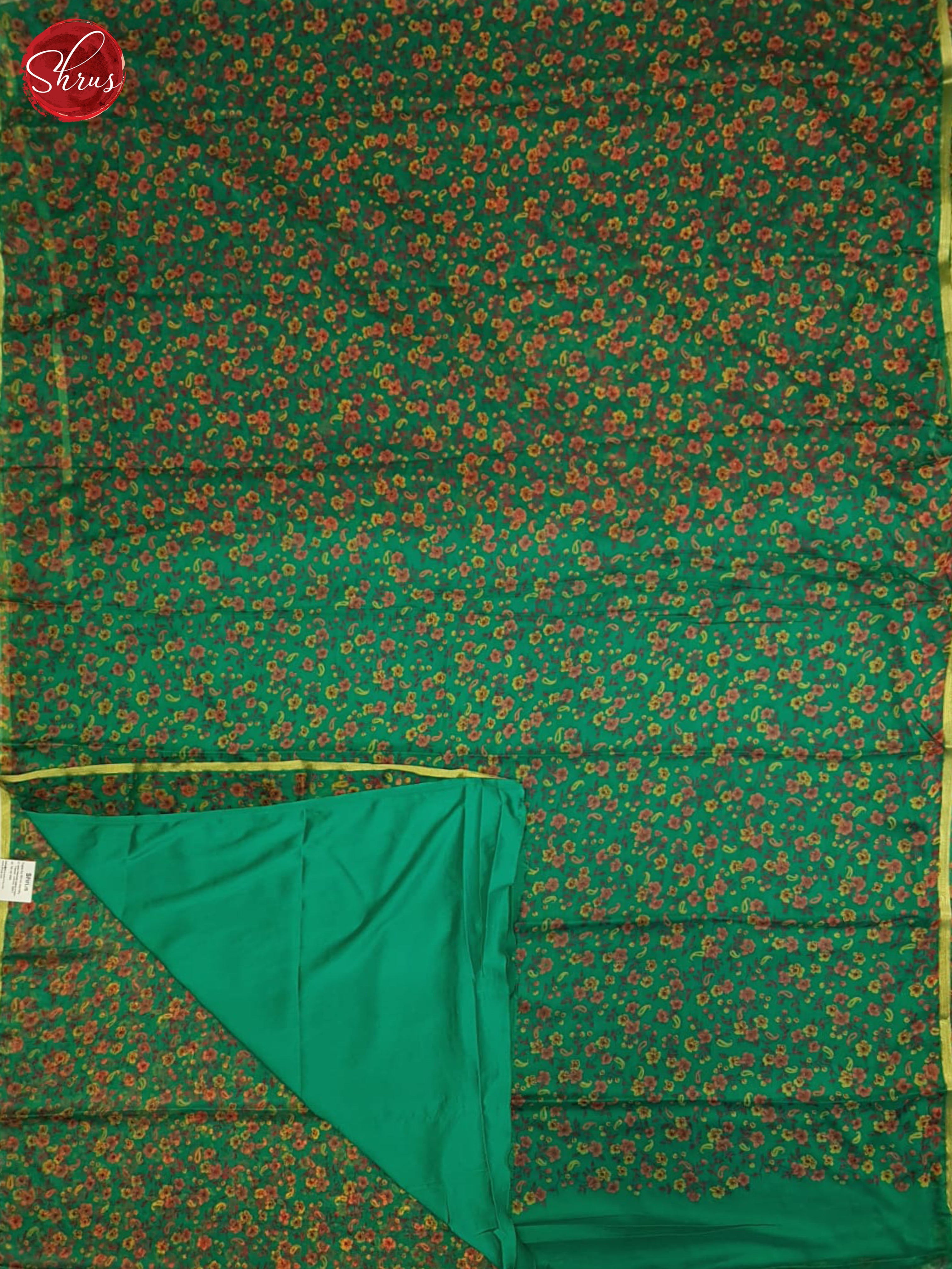Green(Single Tone)- Semi Chiffon Saree - Shop on ShrusEternity.com