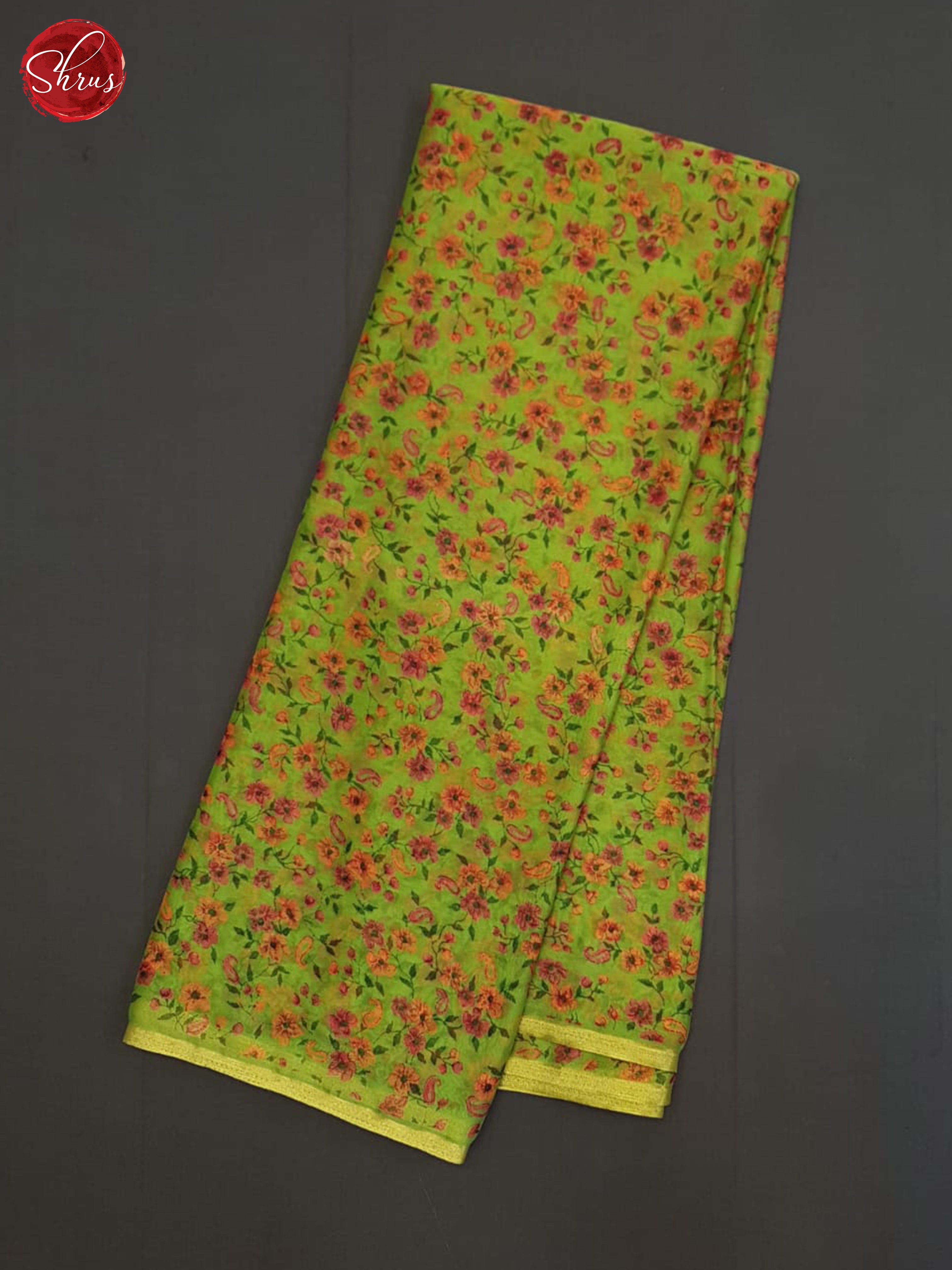 Green(Single tone)- Semi Chiffon Saree - Shop on ShrusEternity.com
