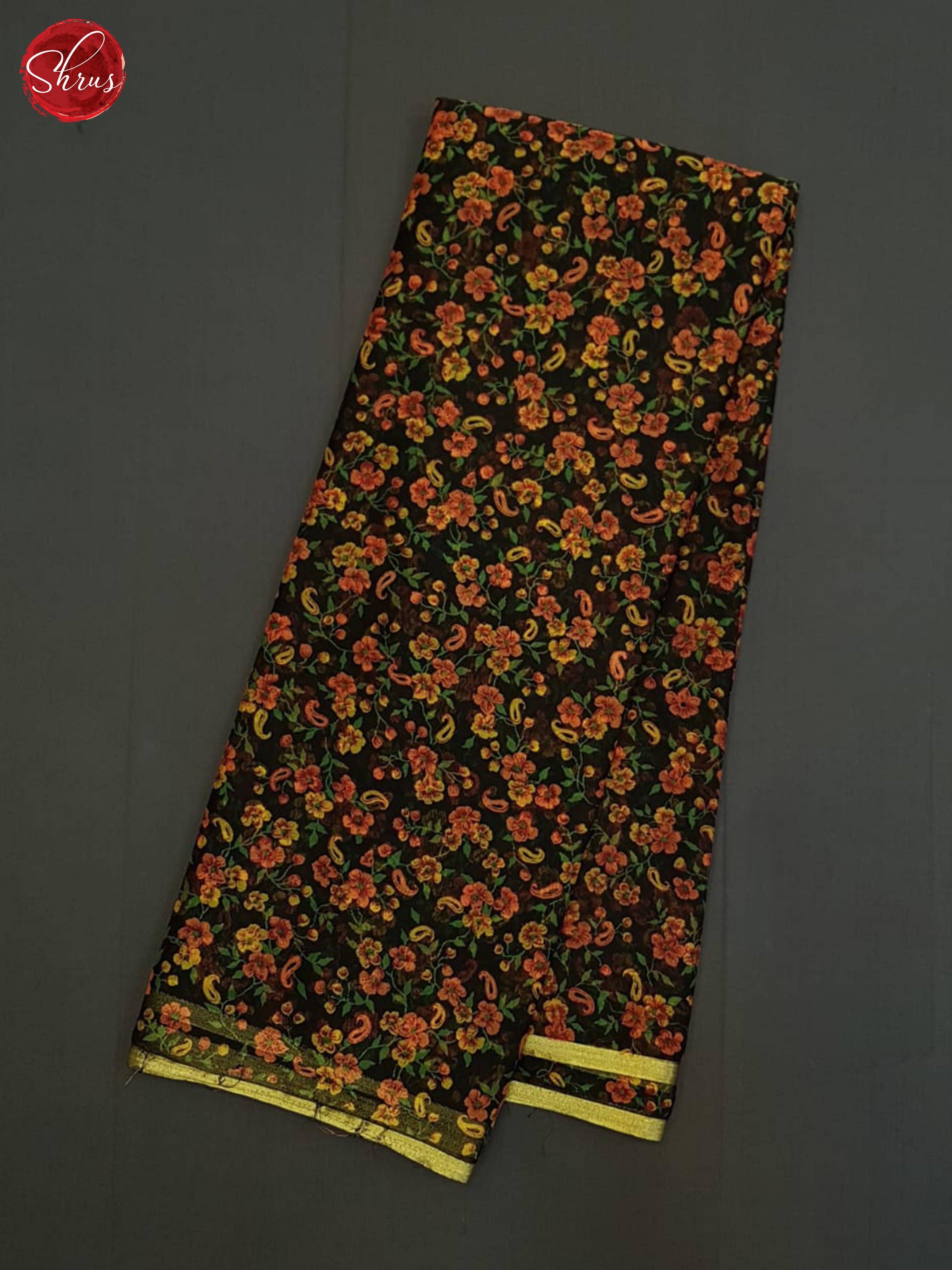 Black(Single Tone) - Semi Chiffon Saree - Shop on ShrusEternity.com