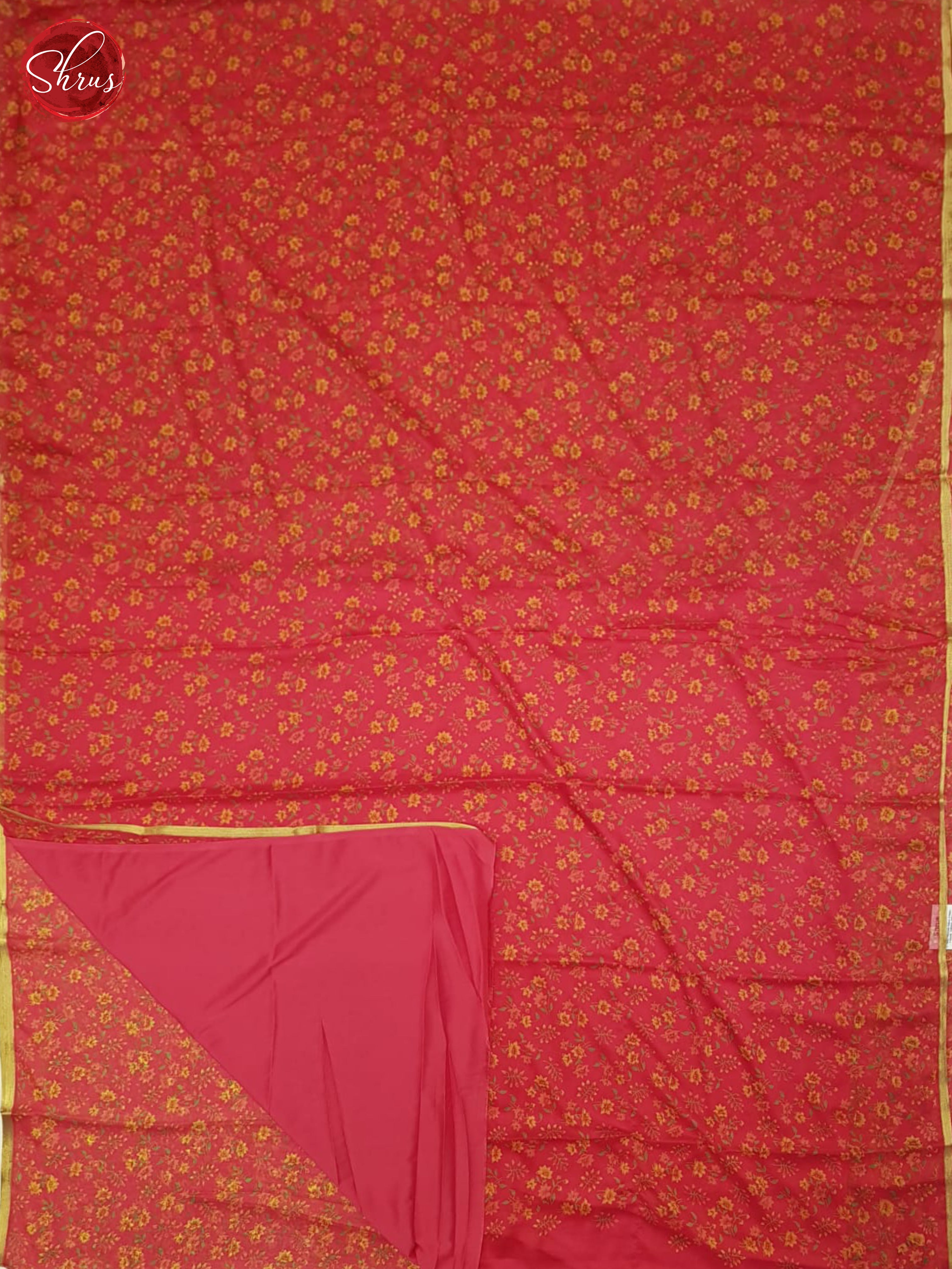 Pink(SIngle Tone) - Semi Chiffon Saree - Shop on ShrusEternity.com