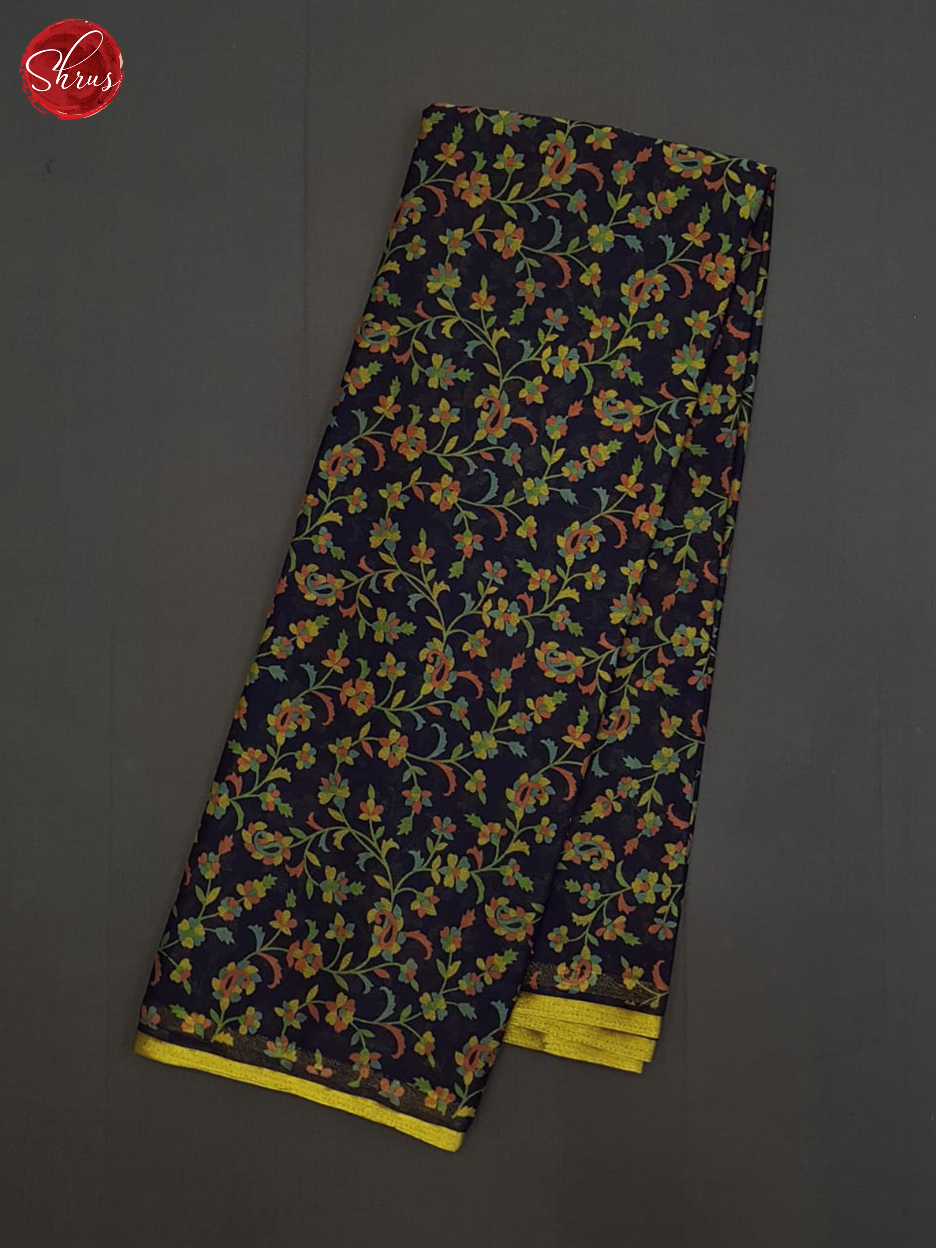 Blue(Single Tone)- Semi Chiffon Saree - Shop on ShrusEternity.com