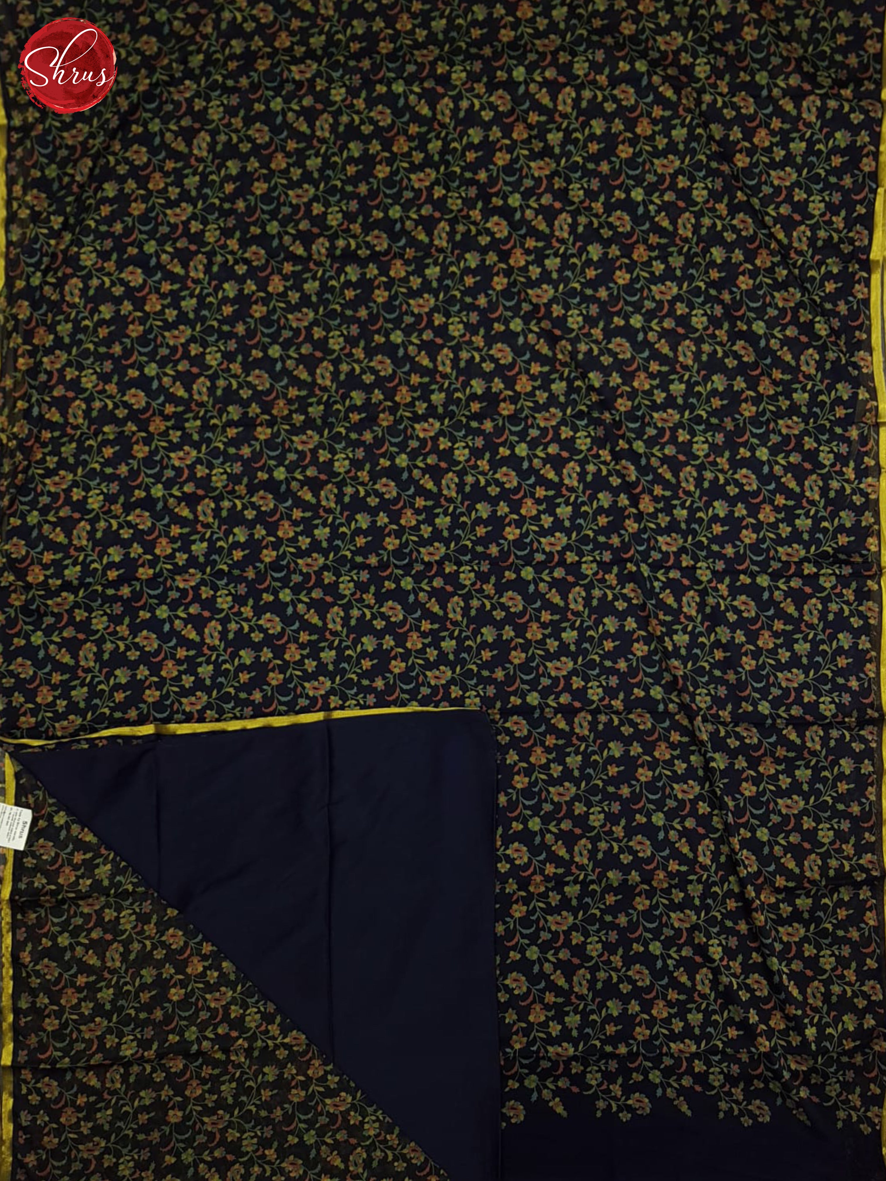 Blue(Single Tone)- Semi Chiffon Saree - Shop on ShrusEternity.com