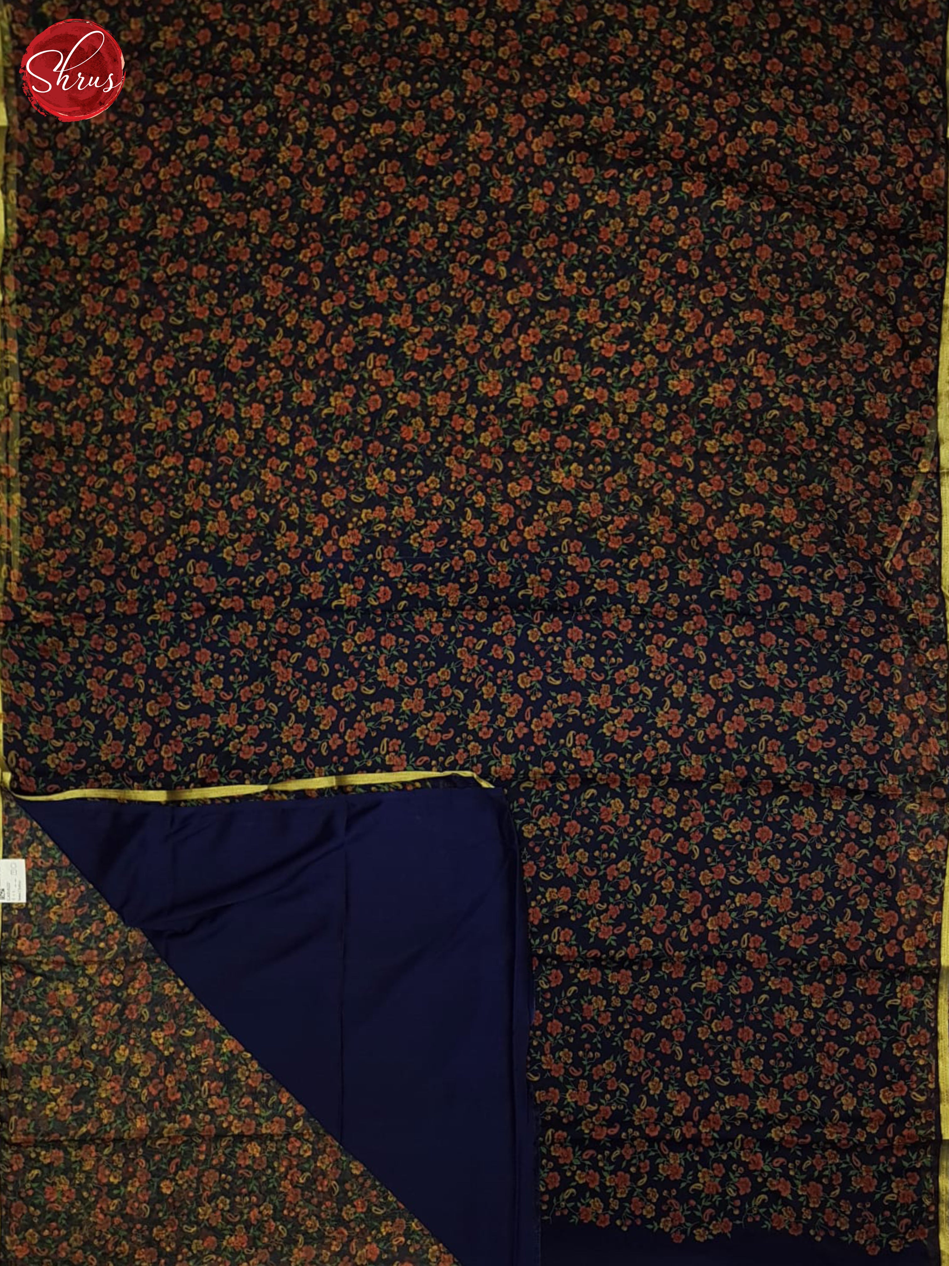 Blue(Single Tone)- Semi Chiffon Saree - Shop on ShrusEternity.com