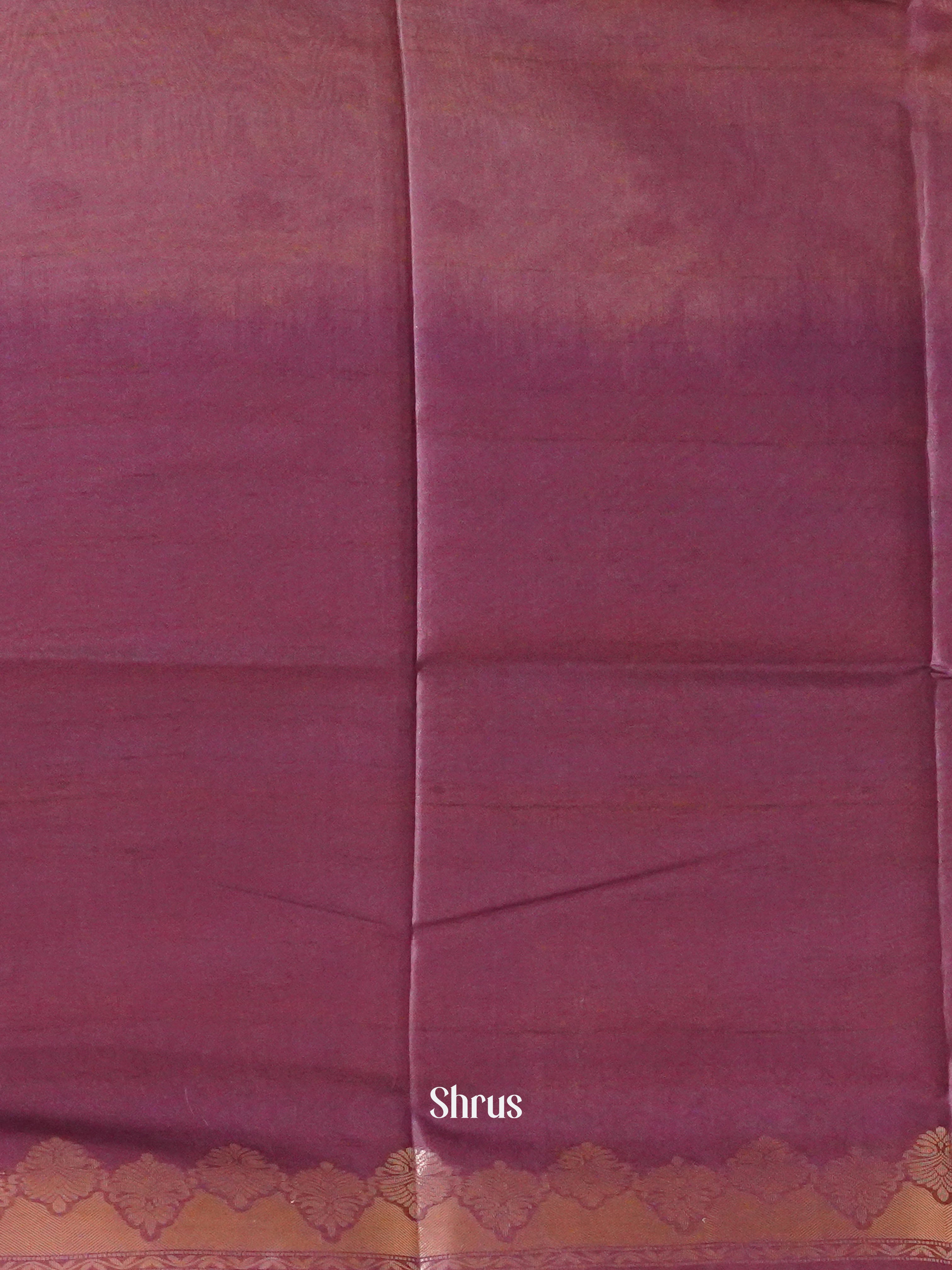 Beige Wine And Blue- Semi Raw Silk Saree - Shop on ShrusEternity.com