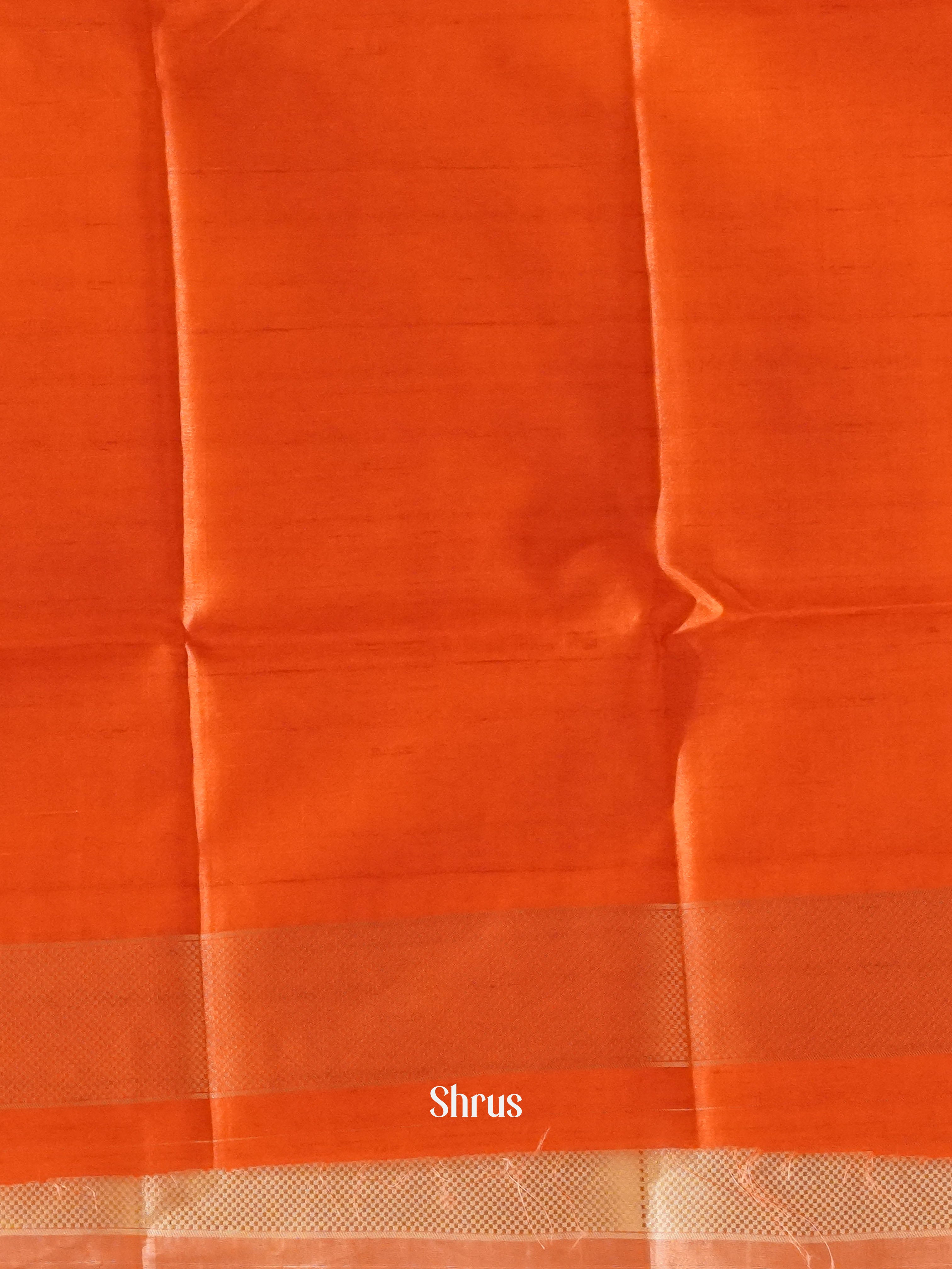 Mustard Red And Pink- Semi Raw Silk Saree - Shop on ShrusEternity.com
