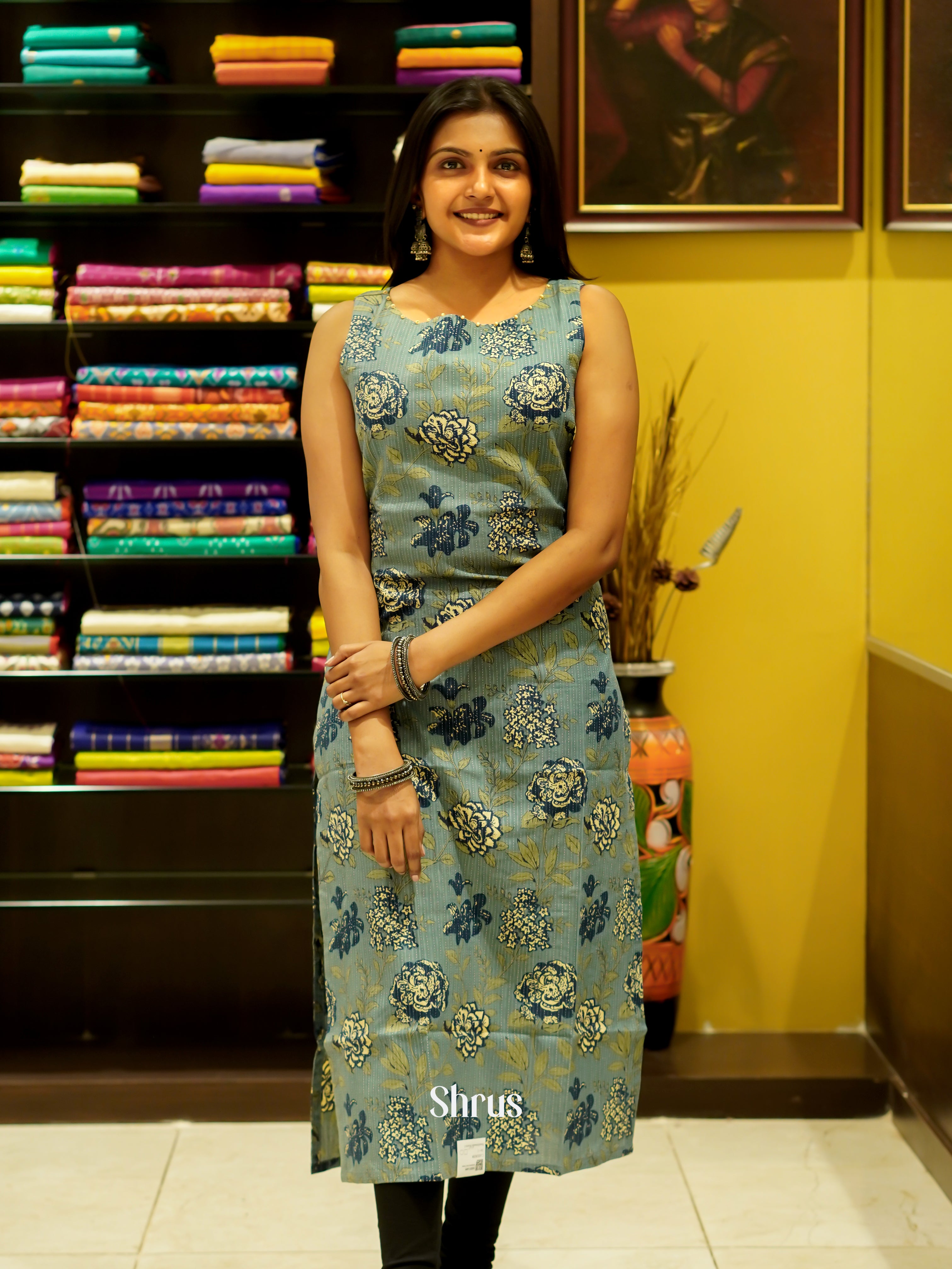 Green & Blue - Readymade Kurti - Shop on ShrusEternity.com