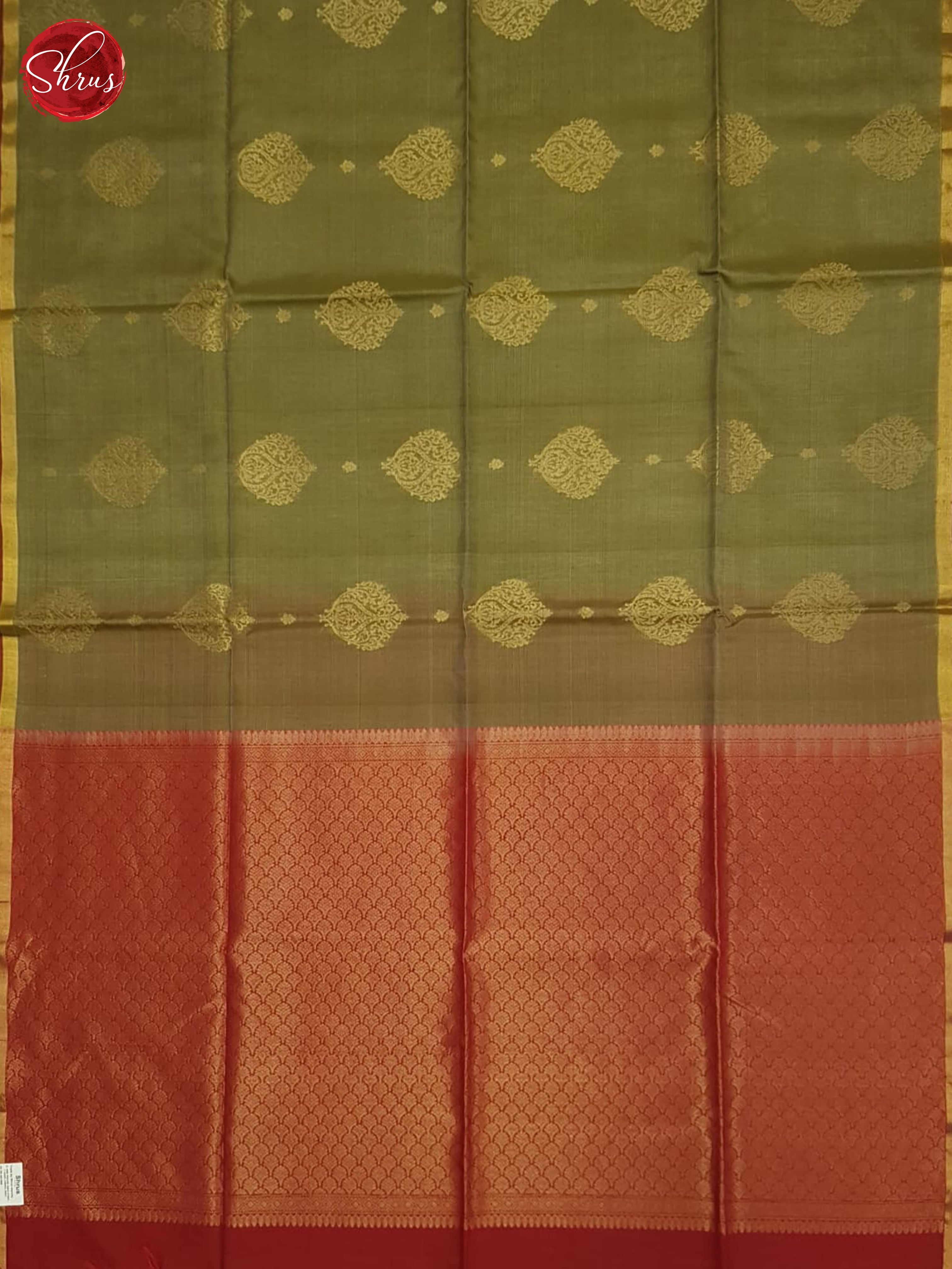 Elachi Green And Red- silk Cotton saree - Shop on ShrusEternity.com