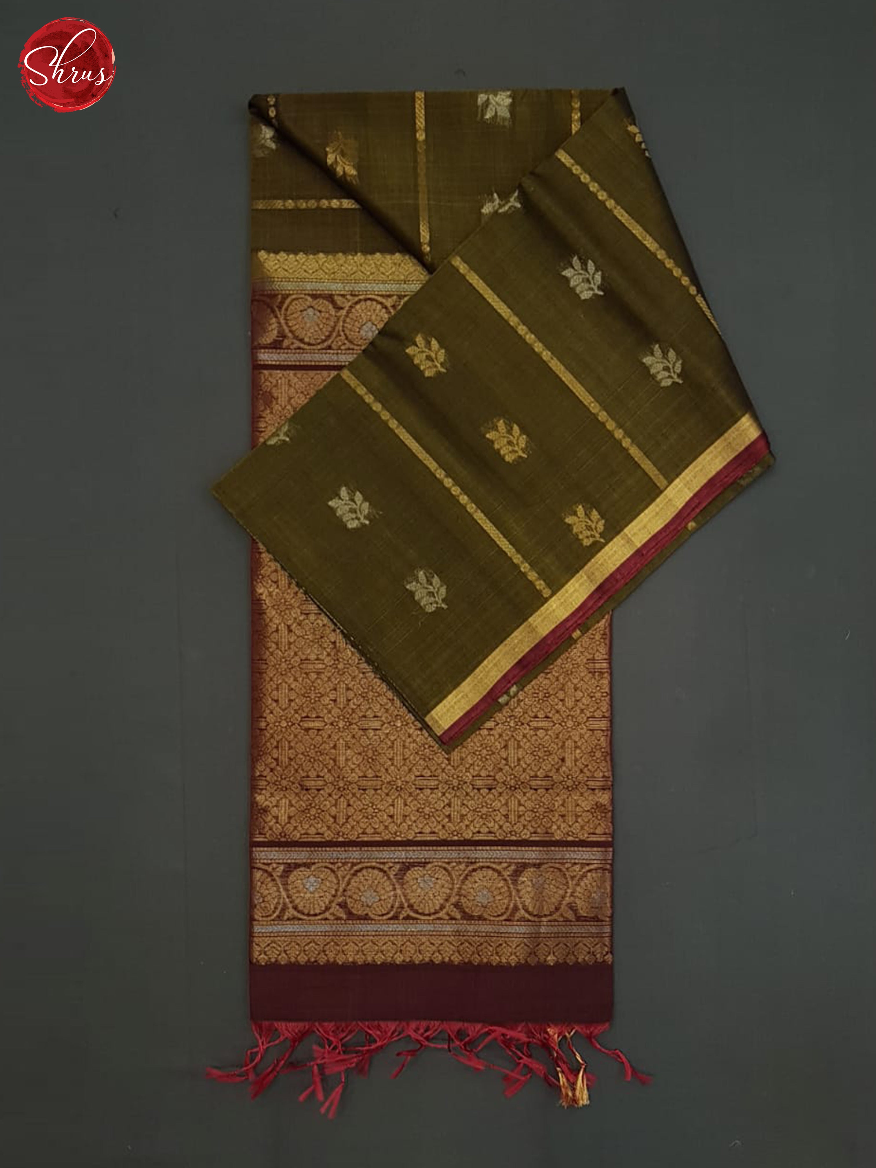 Green And Araku Maroon- Silk Cotton Saree - Shop on ShrusEternity.com