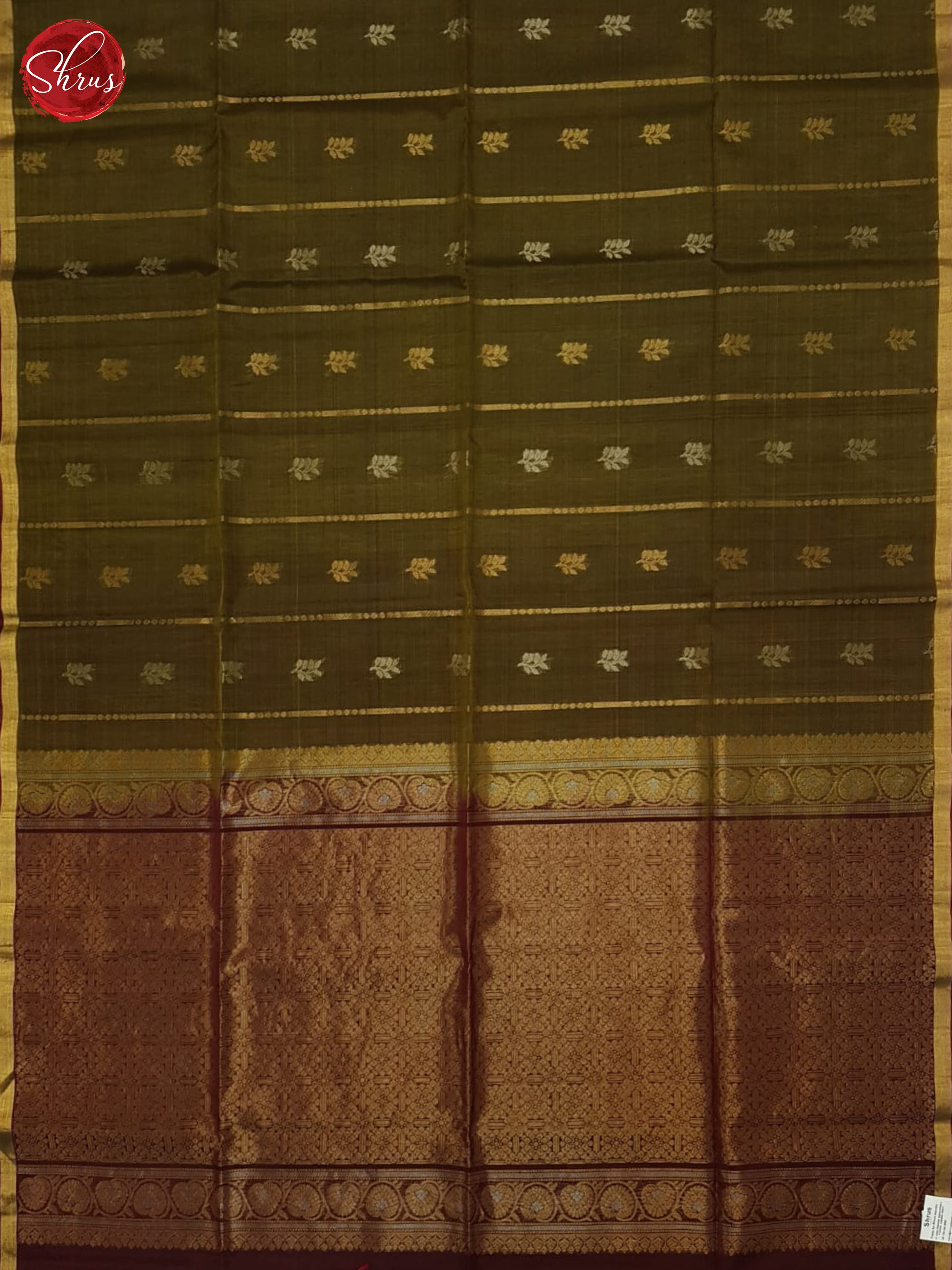 Green And Araku Maroon- Silk Cotton Saree - Shop on ShrusEternity.com