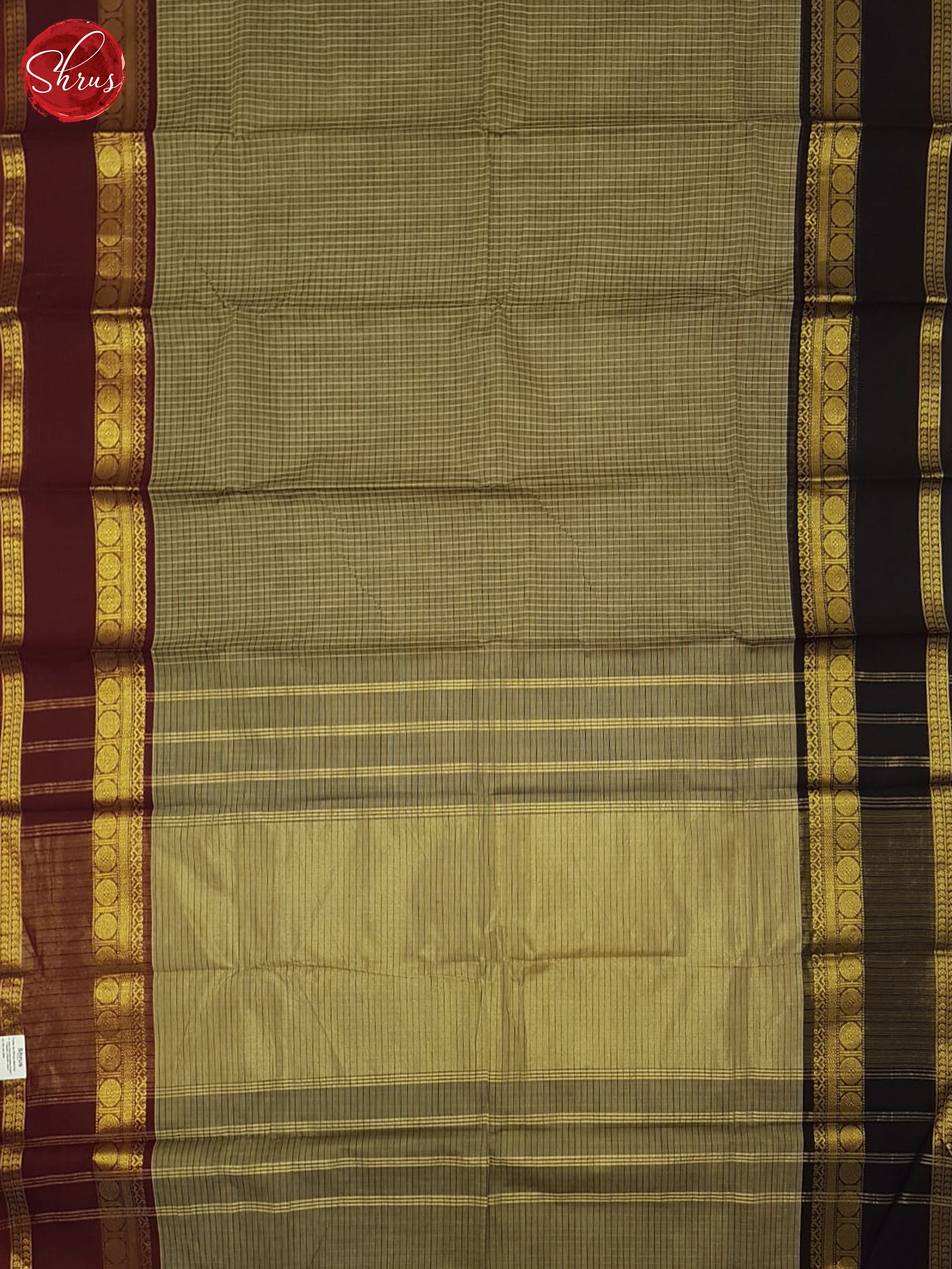 Grey And Brown- Chettinad Cotton Saree - Shop on ShrusEternity.com