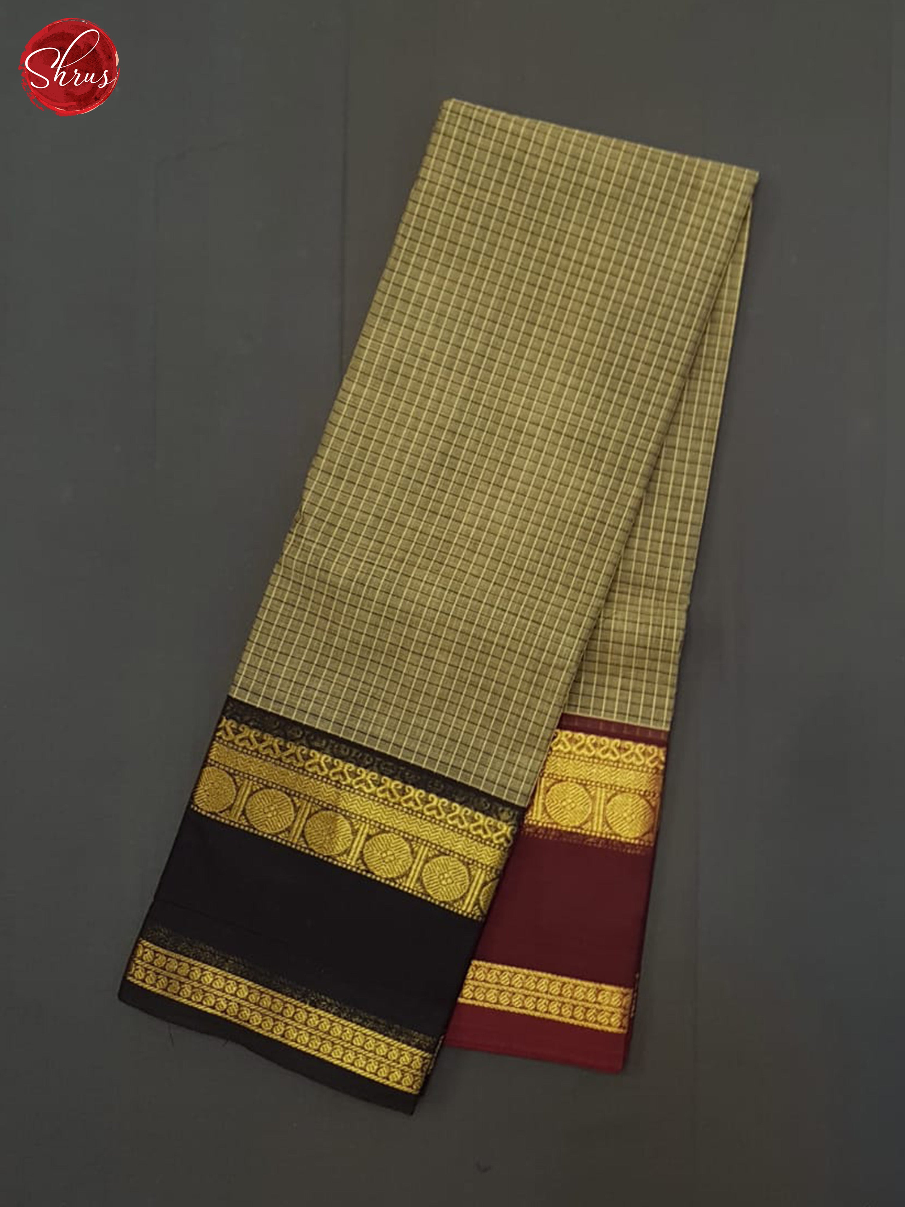 Grey And Brown- Chettinad Cotton Saree - Shop on ShrusEternity.com