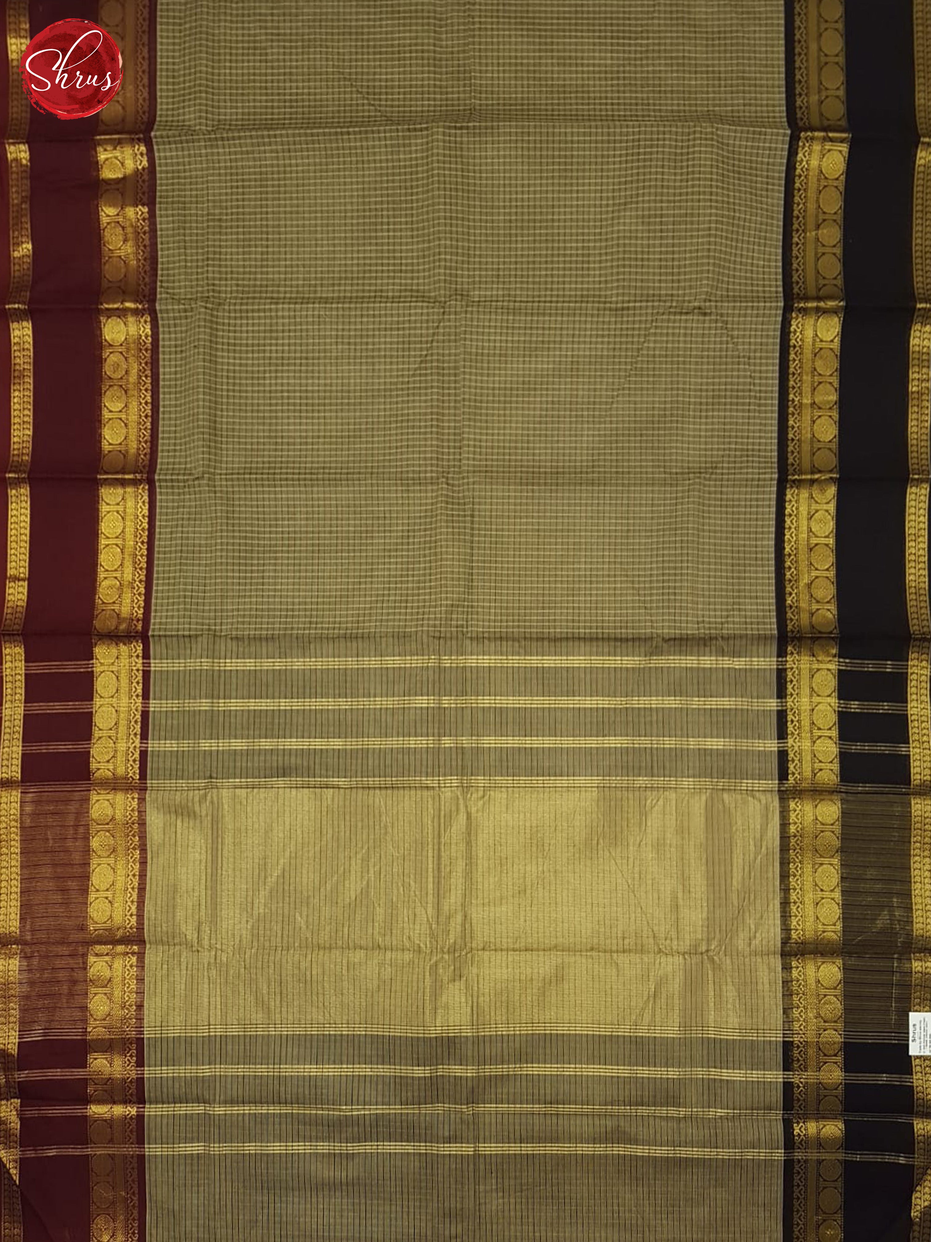 Grey And Brown- Chettinad Cotton Saree - Shop on ShrusEternity.com
