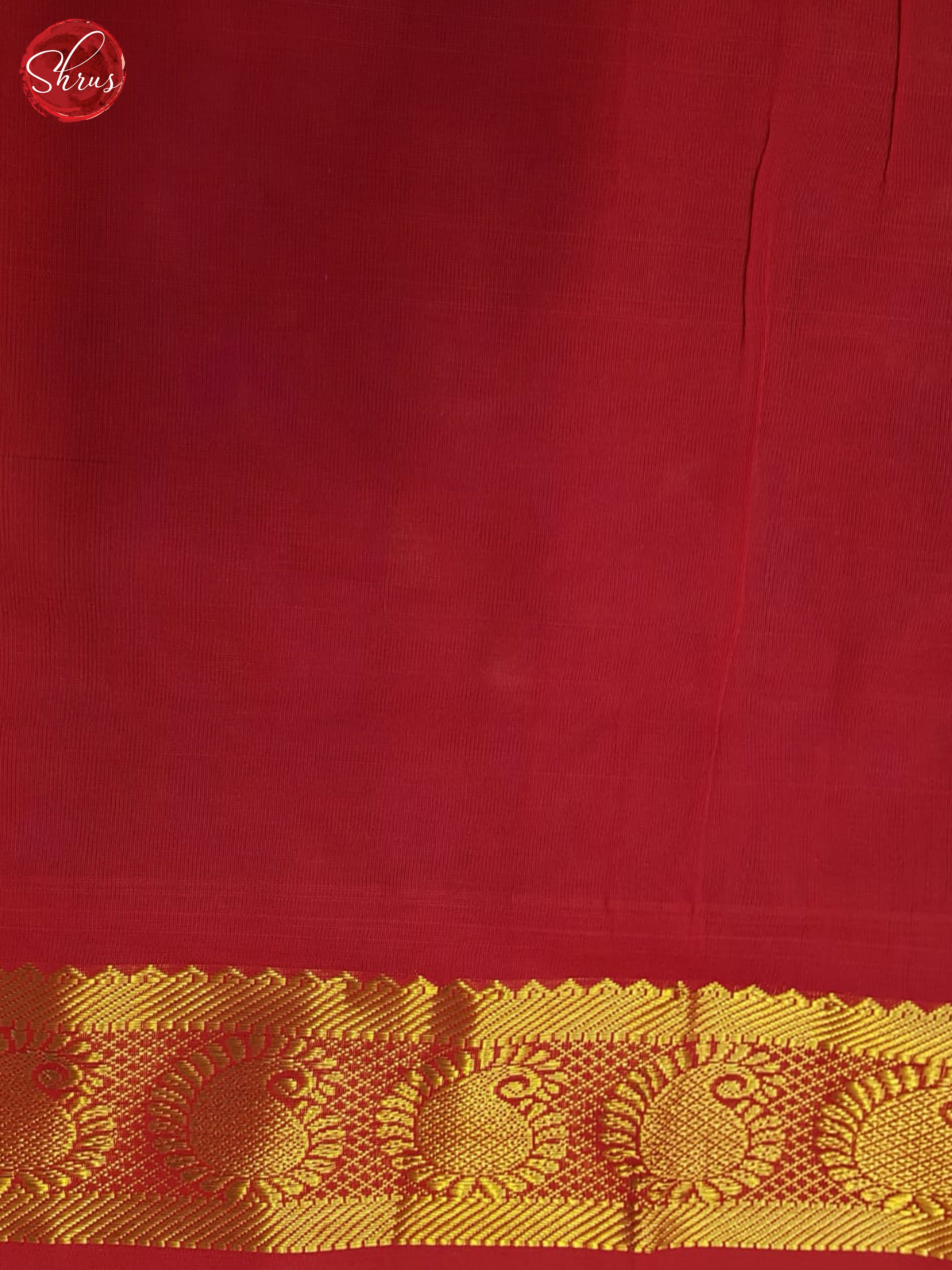 Blue And Red- Silk Cotton half-pure Saree - Shop on ShrusEternity.com