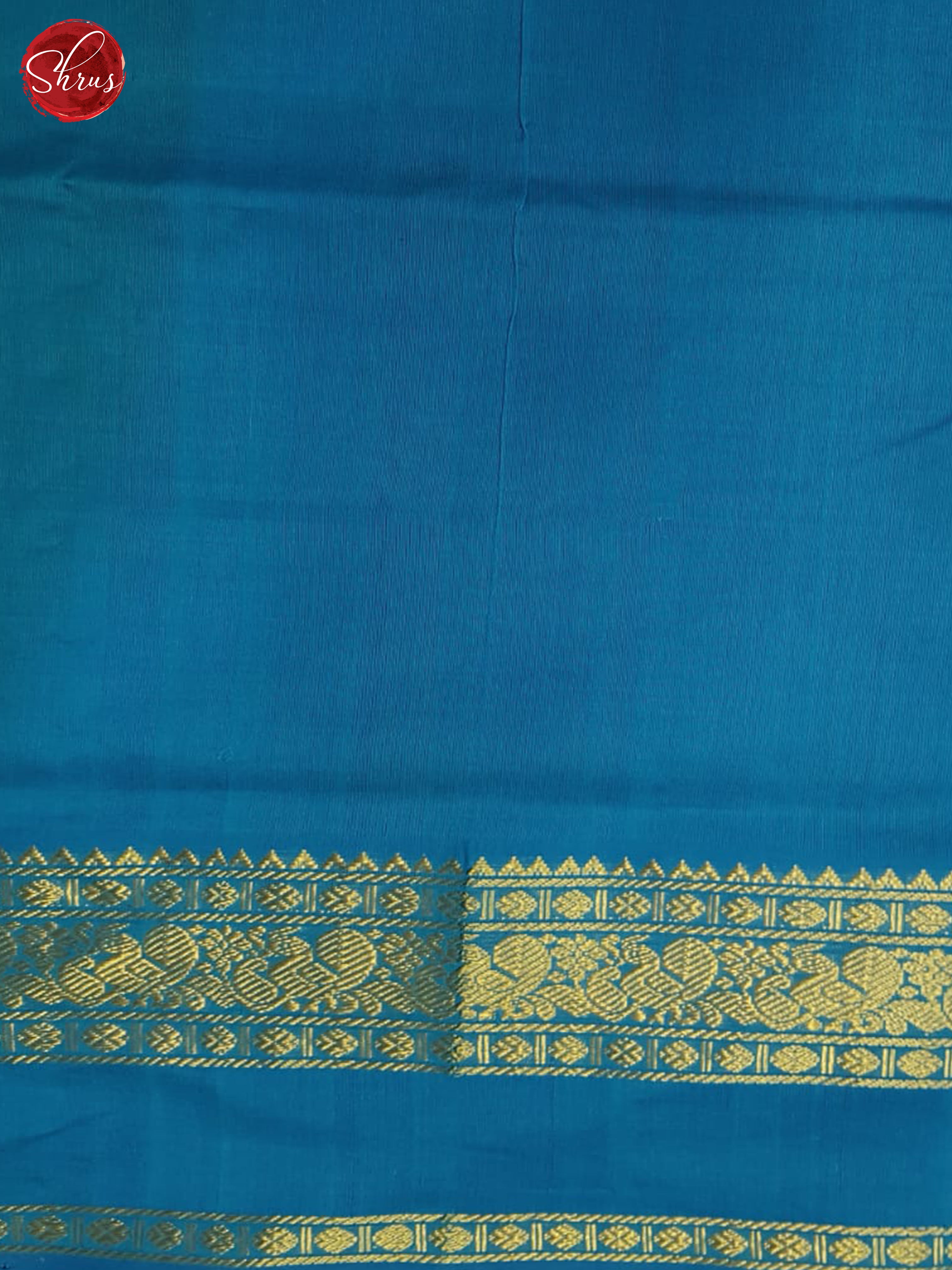 Blue & Teal- Silk Cotton half-pure saree - Shop on ShrusEternity.com