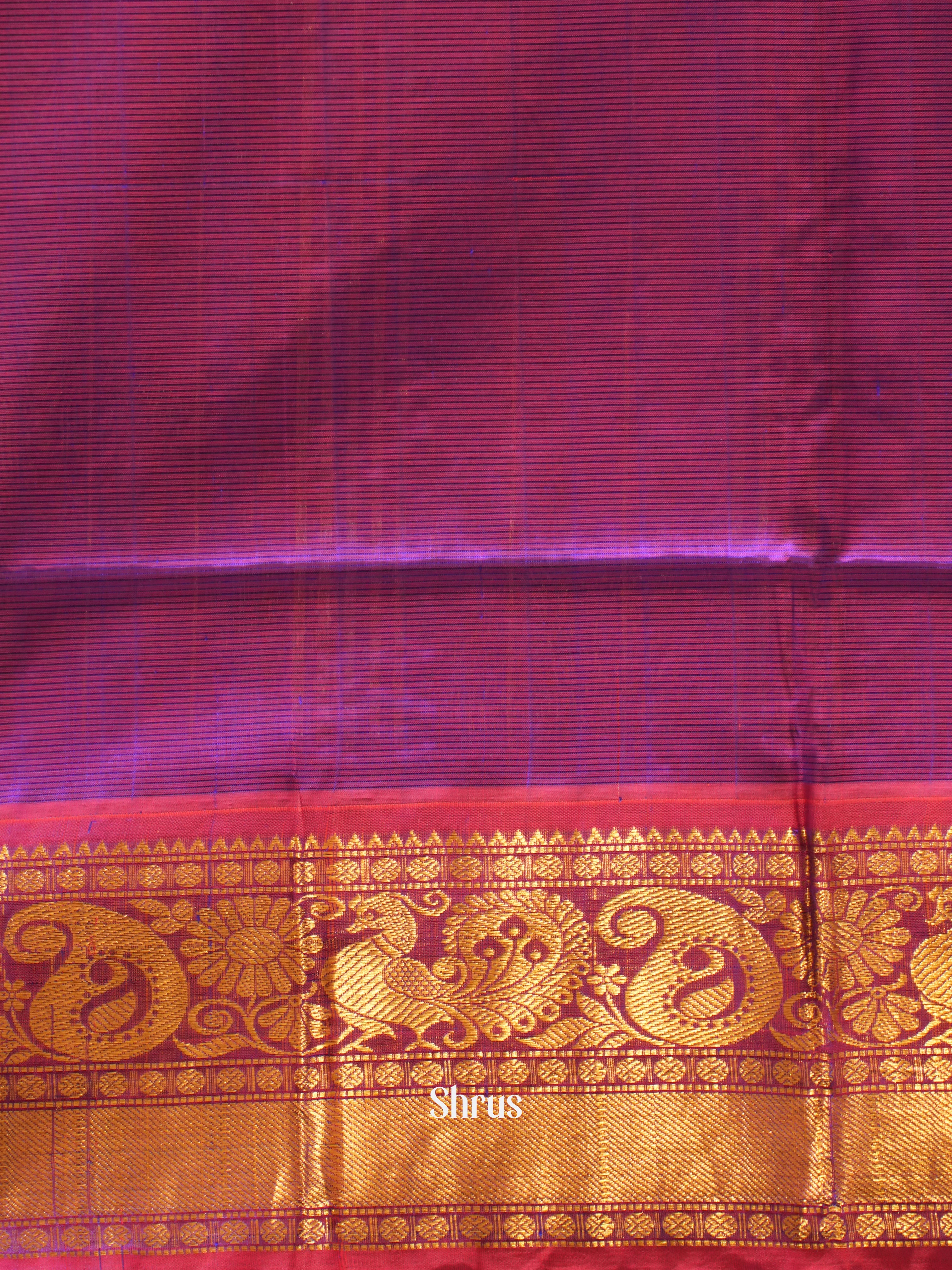 Green And Purple- Silk Cotton Saree - Shop on ShrusEternity.com