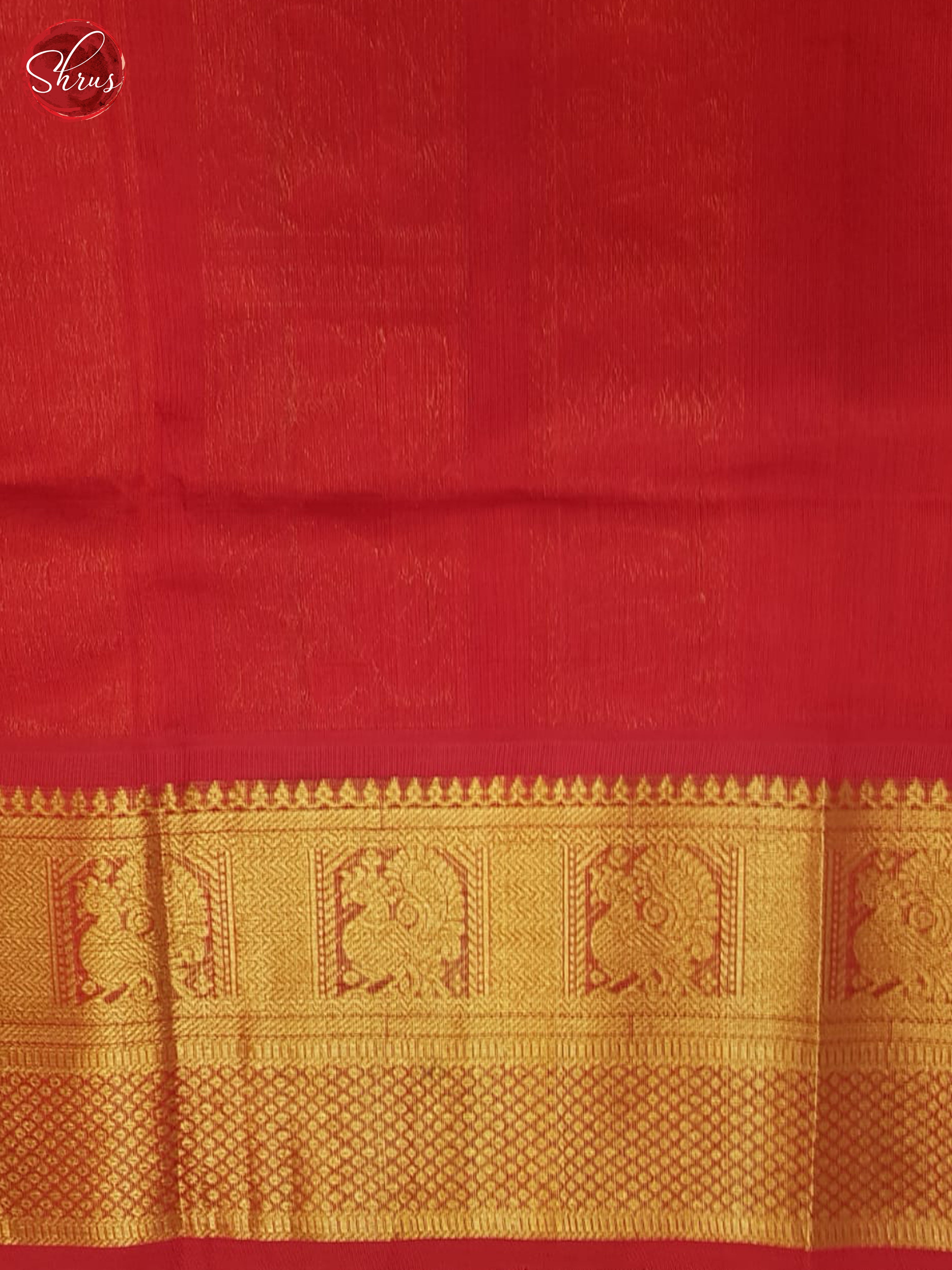 Green And Red- Silk Cotton Saree - Shop on ShrusEternity.com