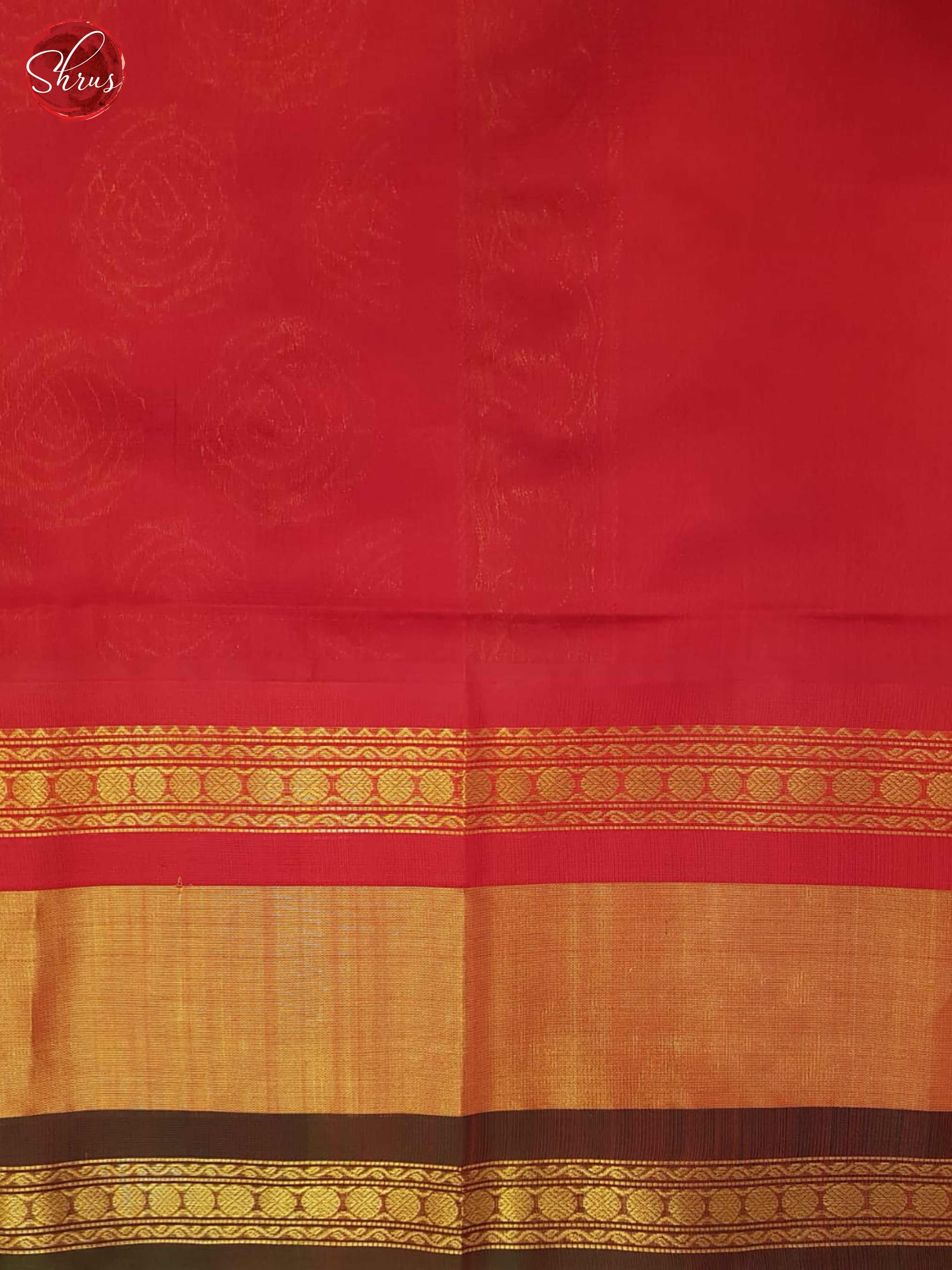 Beige And Red- Silk Cotton Saree - Shop on ShrusEternity.com