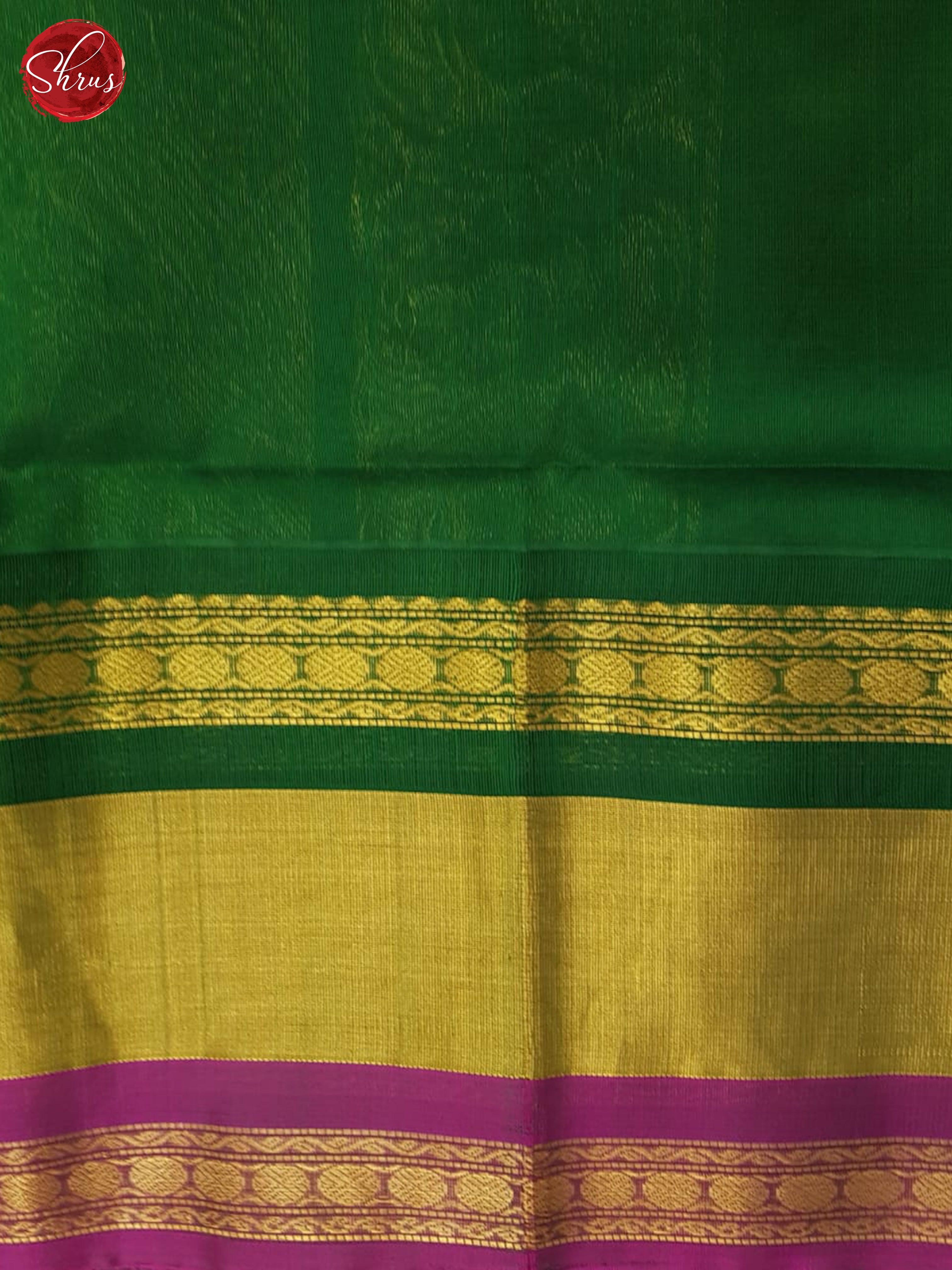 Peachish Pink And Green- Silk Cotton Saree - Shop on ShrusEternity.com