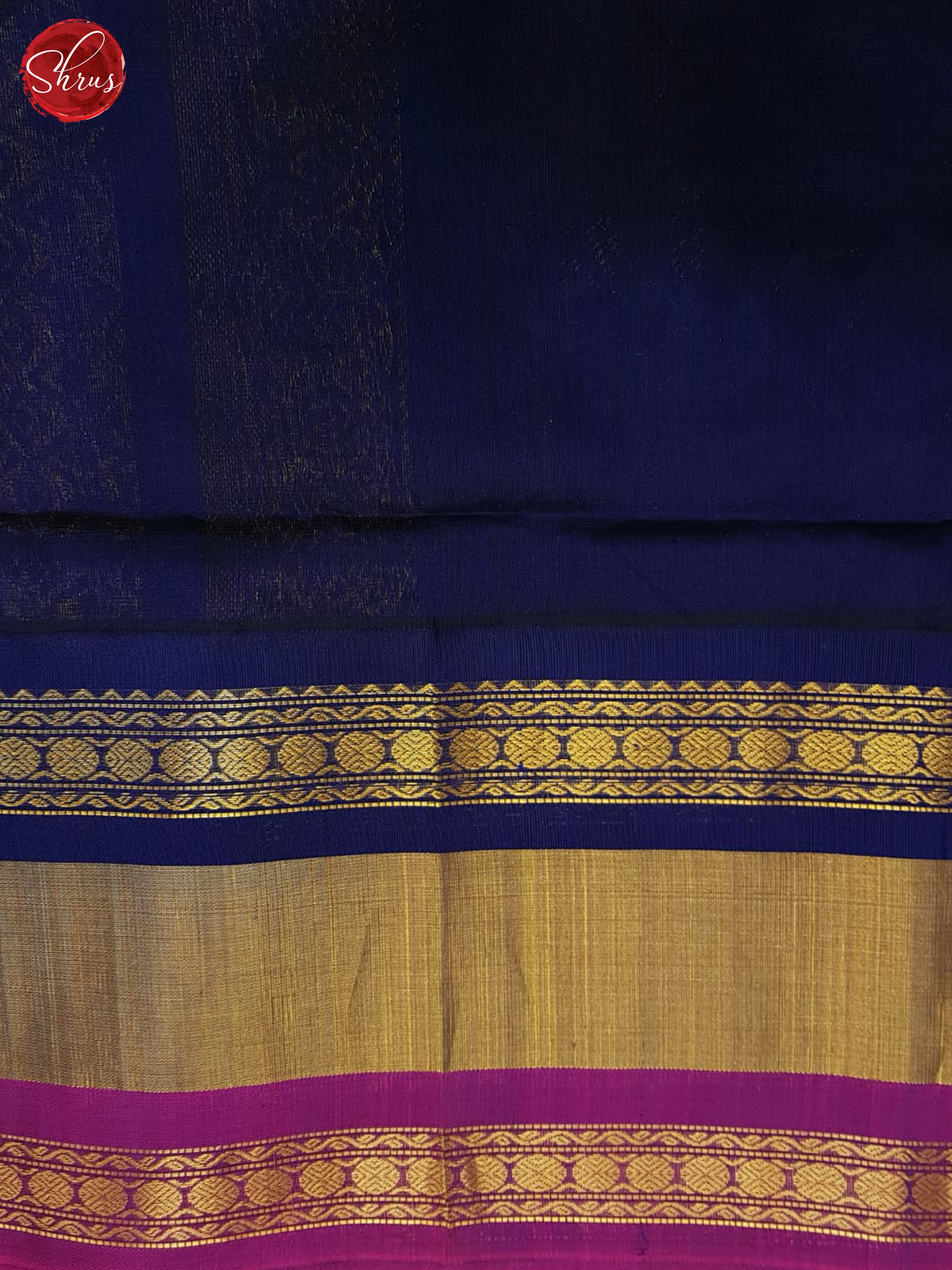 Blue & Navy Blue - Silk Cotton Saree - Shop on ShrusEternity.com