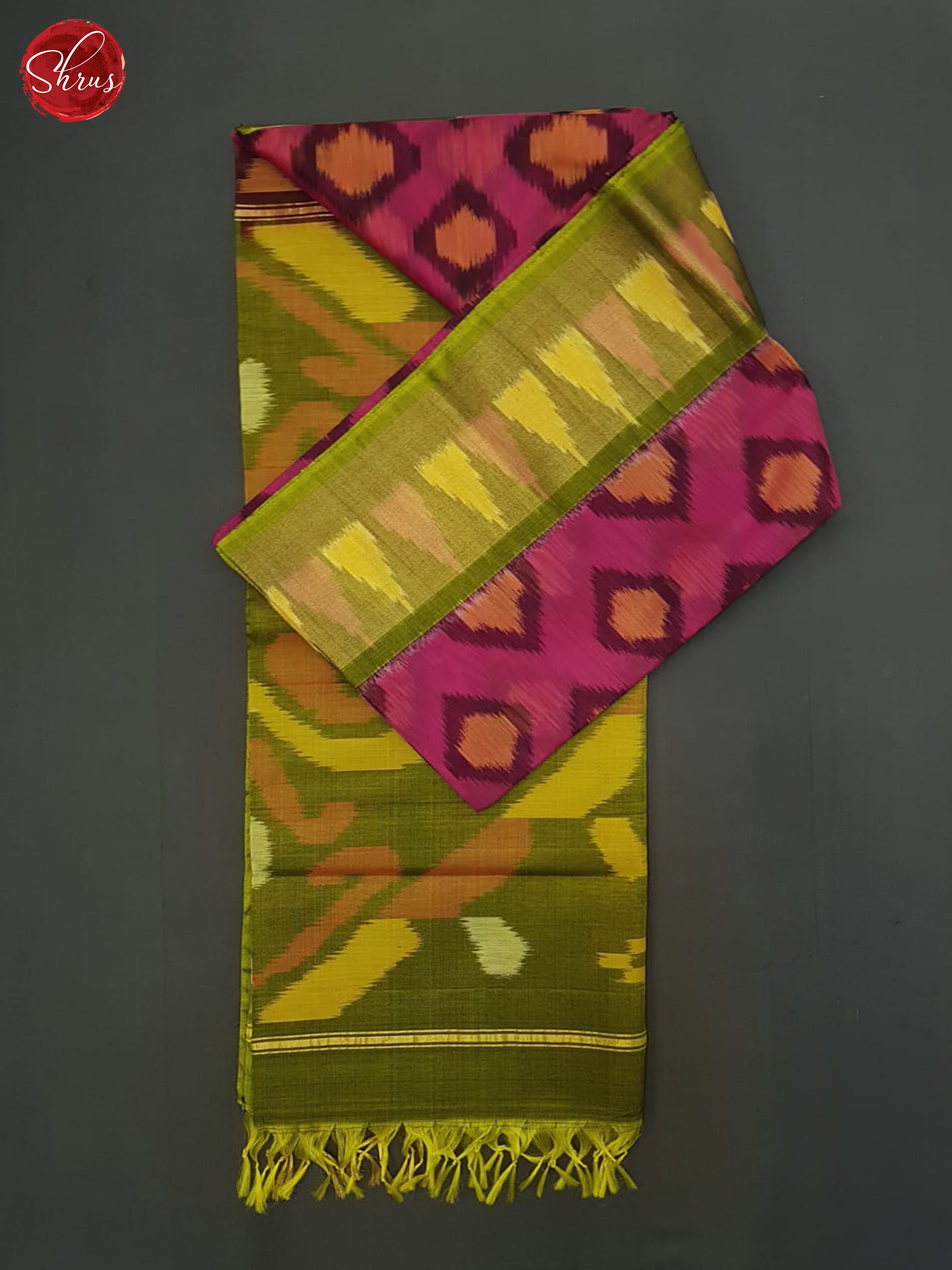 Pink And Green-Pochampally Silk Cotton Saree - Shop on ShrusEternity.com