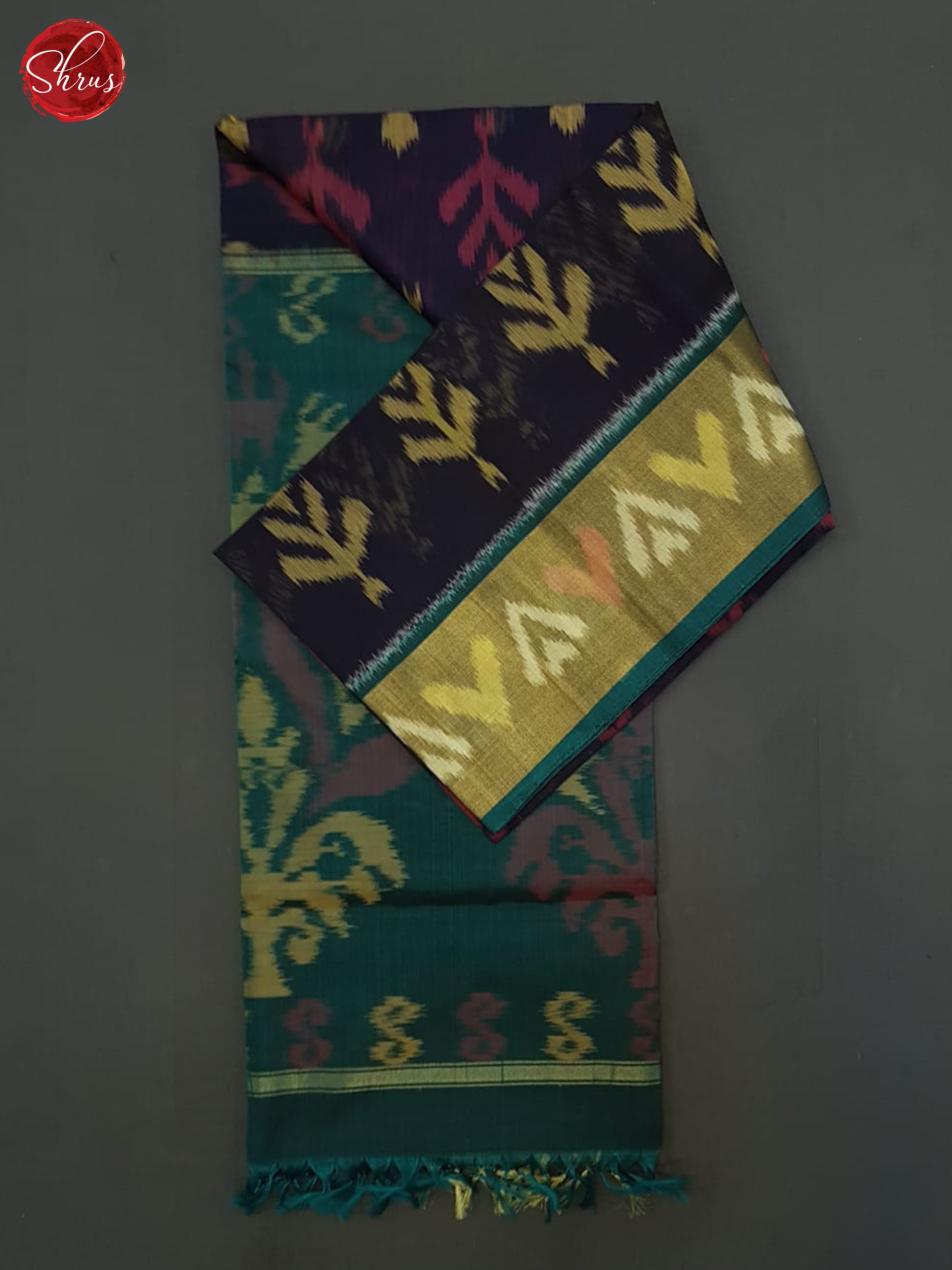 Blue And Green- Pochampally Silk Cotton Saree - Shop on ShrusEternity.com