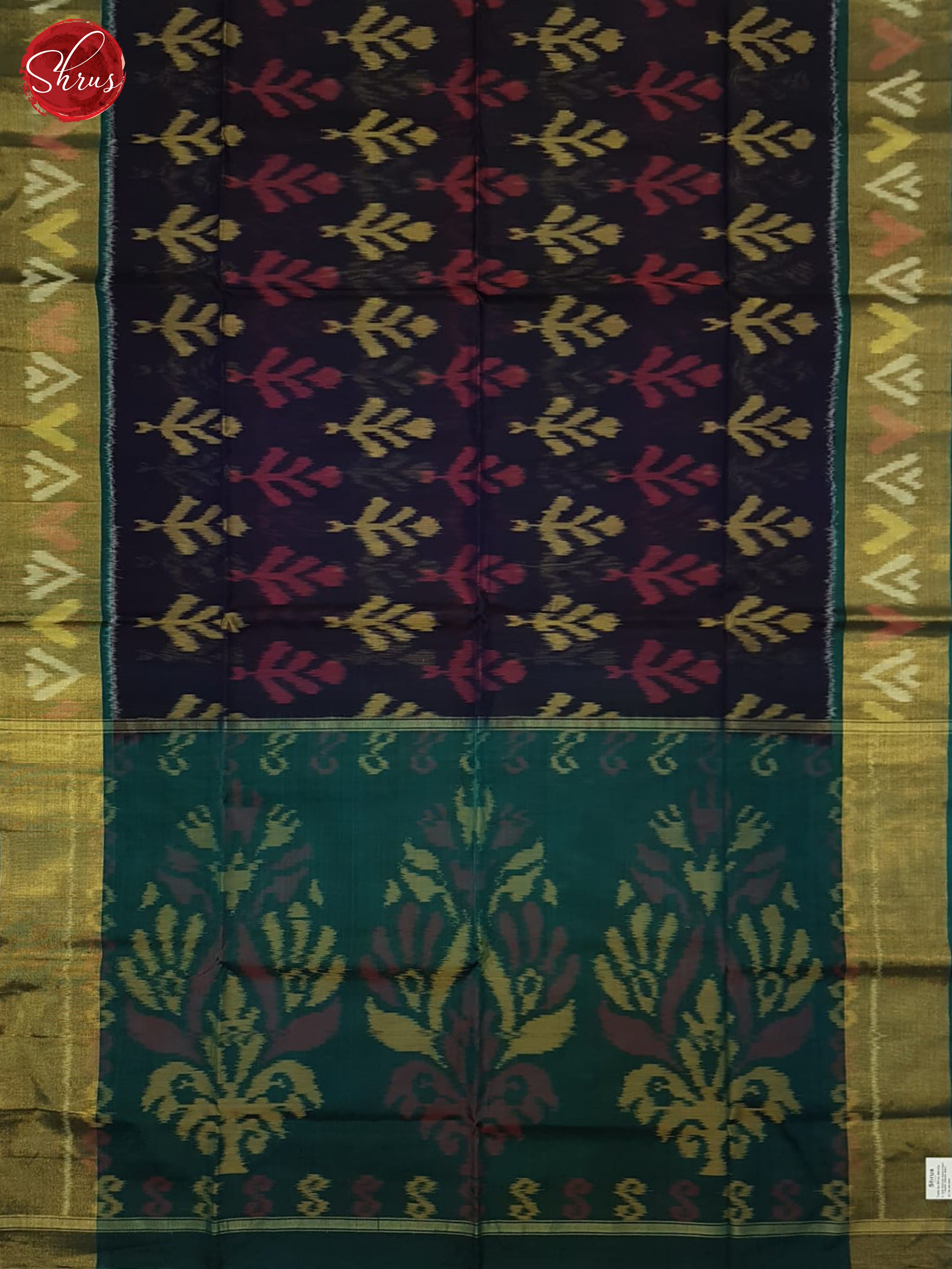 Blue And Green- Pochampally Silk Cotton Saree - Shop on ShrusEternity.com